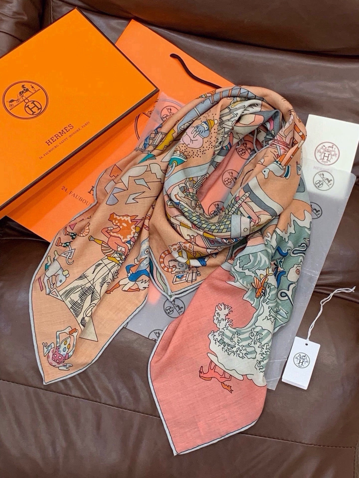 Cheap New Hermes high-quality scarf in 216928, $55 USD- [IB216928] - Replica Hermes Cashmere scarf