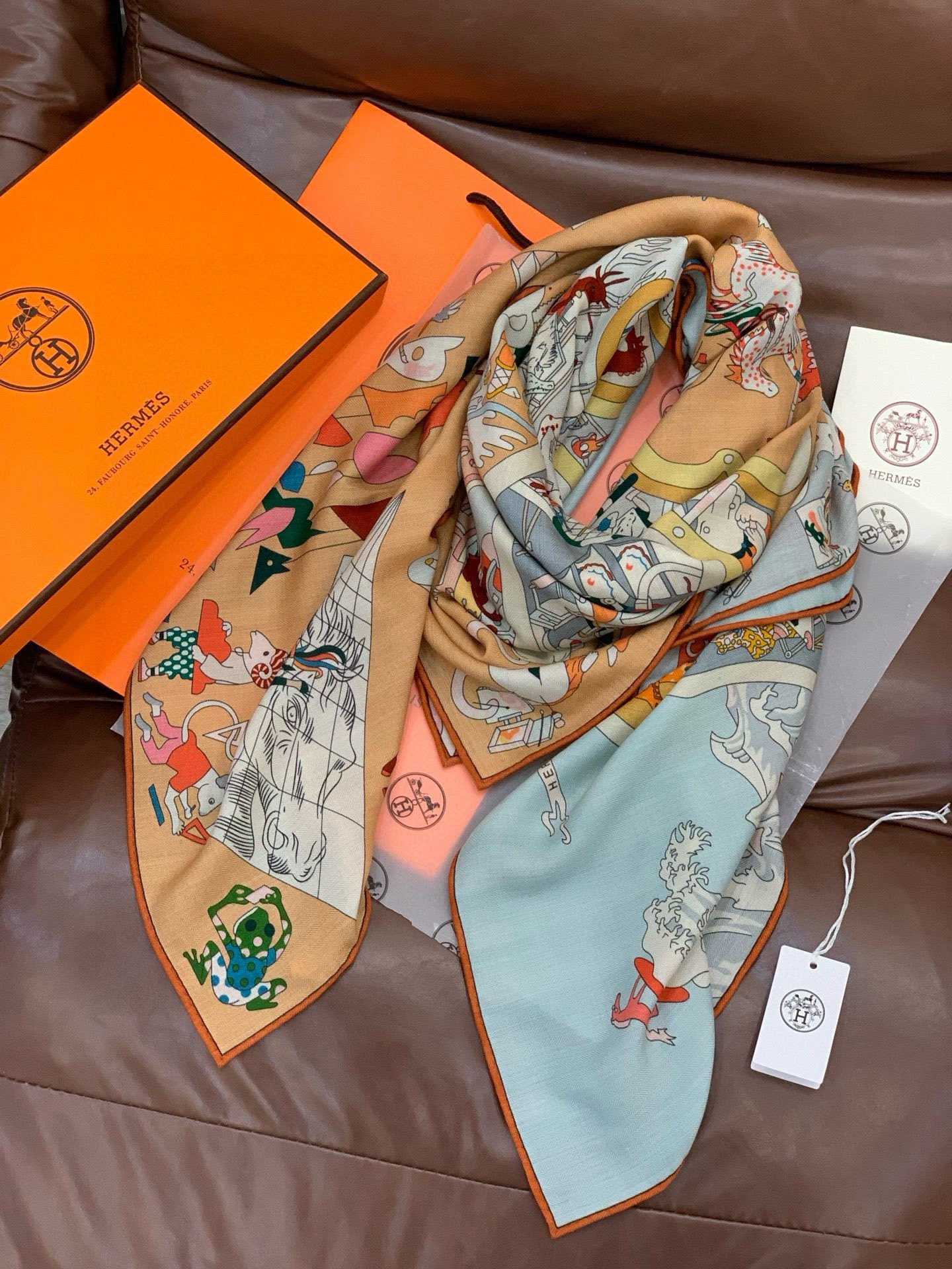 Cheap New Hermes high-quality scarf in 216930, $55 USD- [IB216930] - Replica Hermes Cashmere scarf