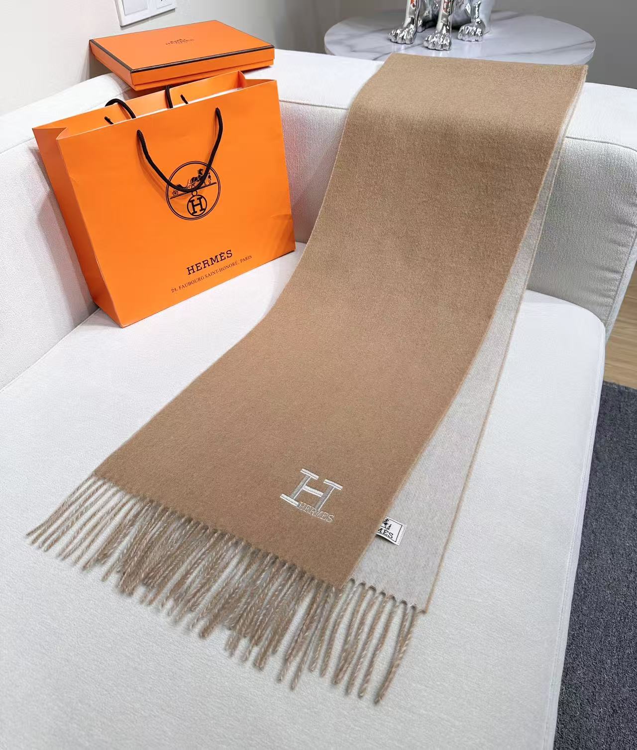 Cheap New Hermes high-quality scarf in 216935, $50 USD- [IB216935] - Replica Hermes Cashmere scarf