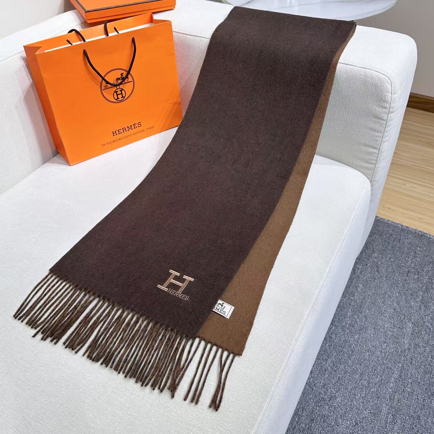 Cheap New Hermes high-quality scarf in 216936, $50 USD- [IB216936] - Replica Hermes Cashmere scarf