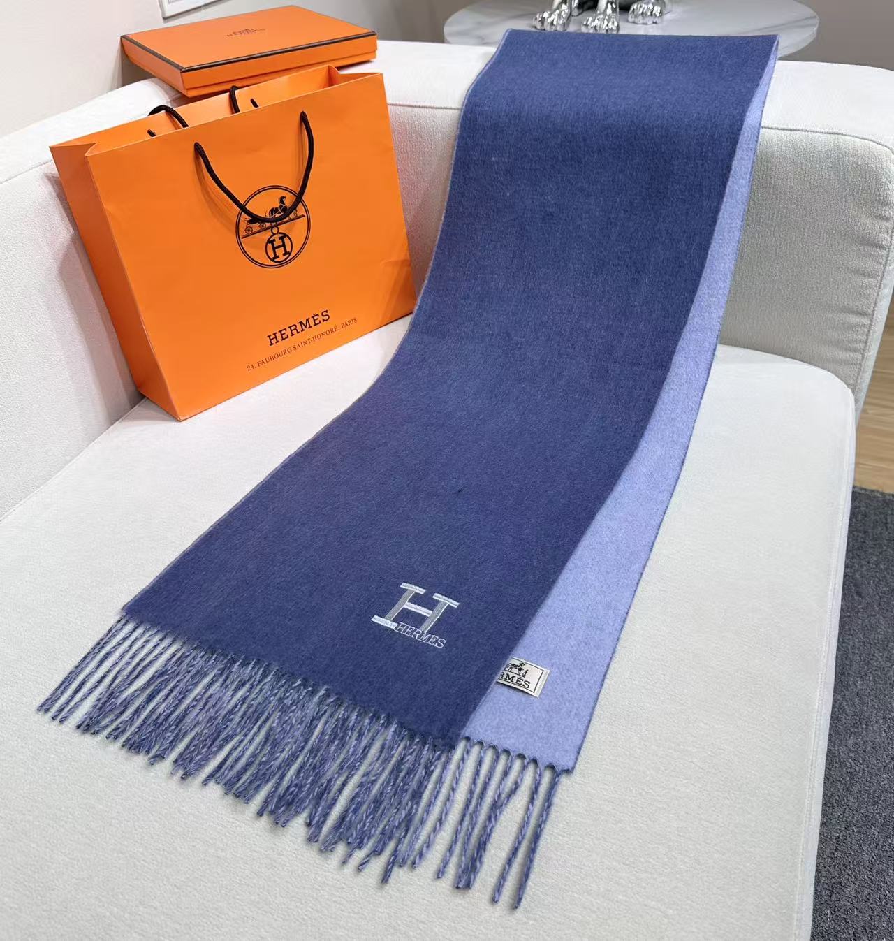 Cheap New Hermes high-quality scarf in 216937, $50 USD- [IB216937] - Replica Hermes Cashmere scarf