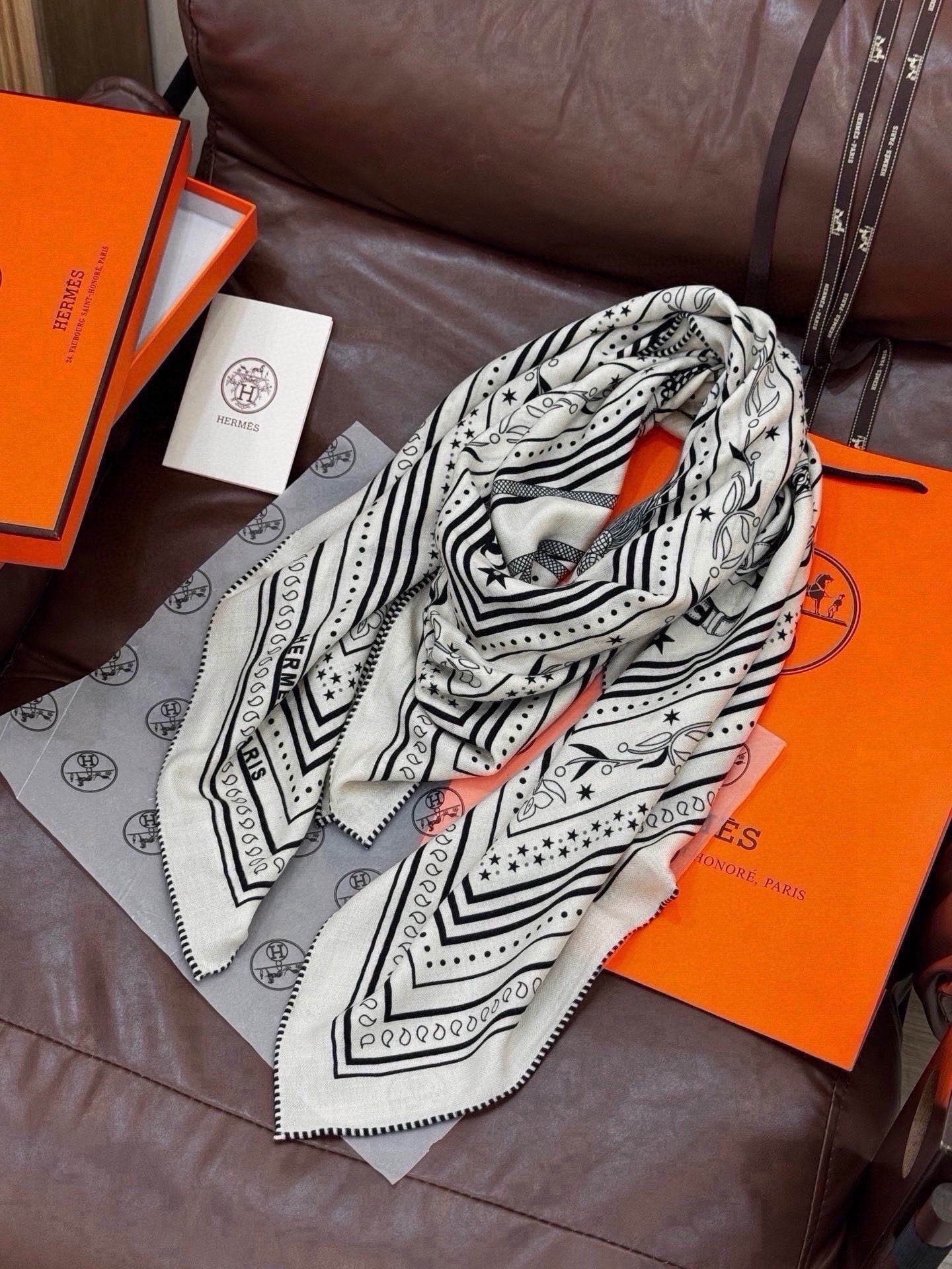Cheap New Hermes high-quality scarf in 216948, $55 USD- [IB216948] - Replica Hermes Cashmere scarf