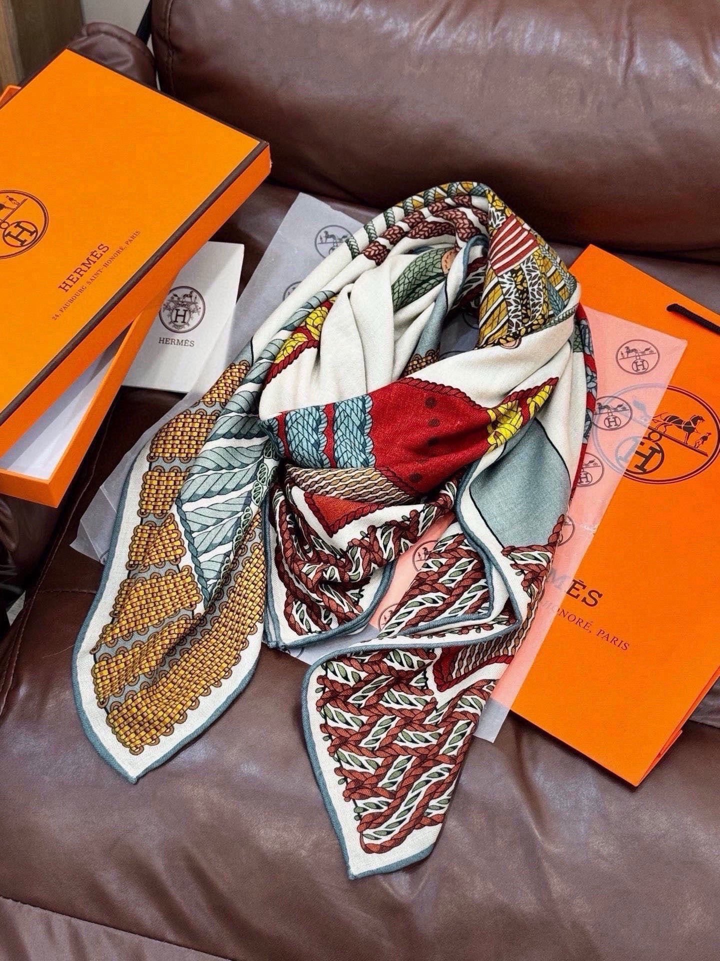 Cheap New Hermes high-quality scarf in 216952, $55 USD- [IB216952] - Replica Hermes Cashmere scarf
