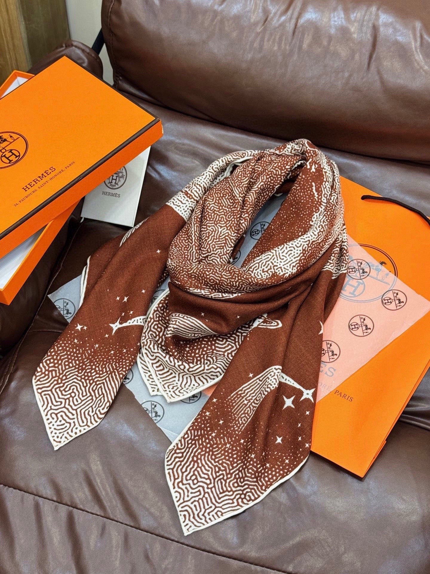 Cheap New Hermes high-quality scarf in 216955, $55 USD- [IB216955] - Replica Hermes Cashmere scarf