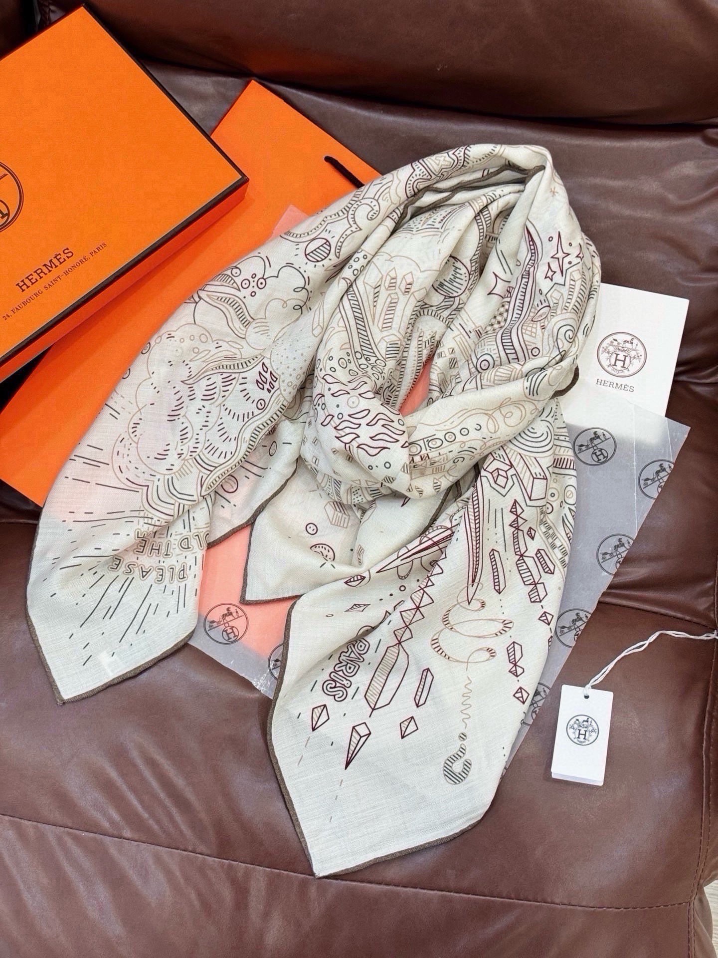 Cheap New Hermes high-quality scarf in 216956, $55 USD- [IB216956] - Replica Hermes Cashmere scarf