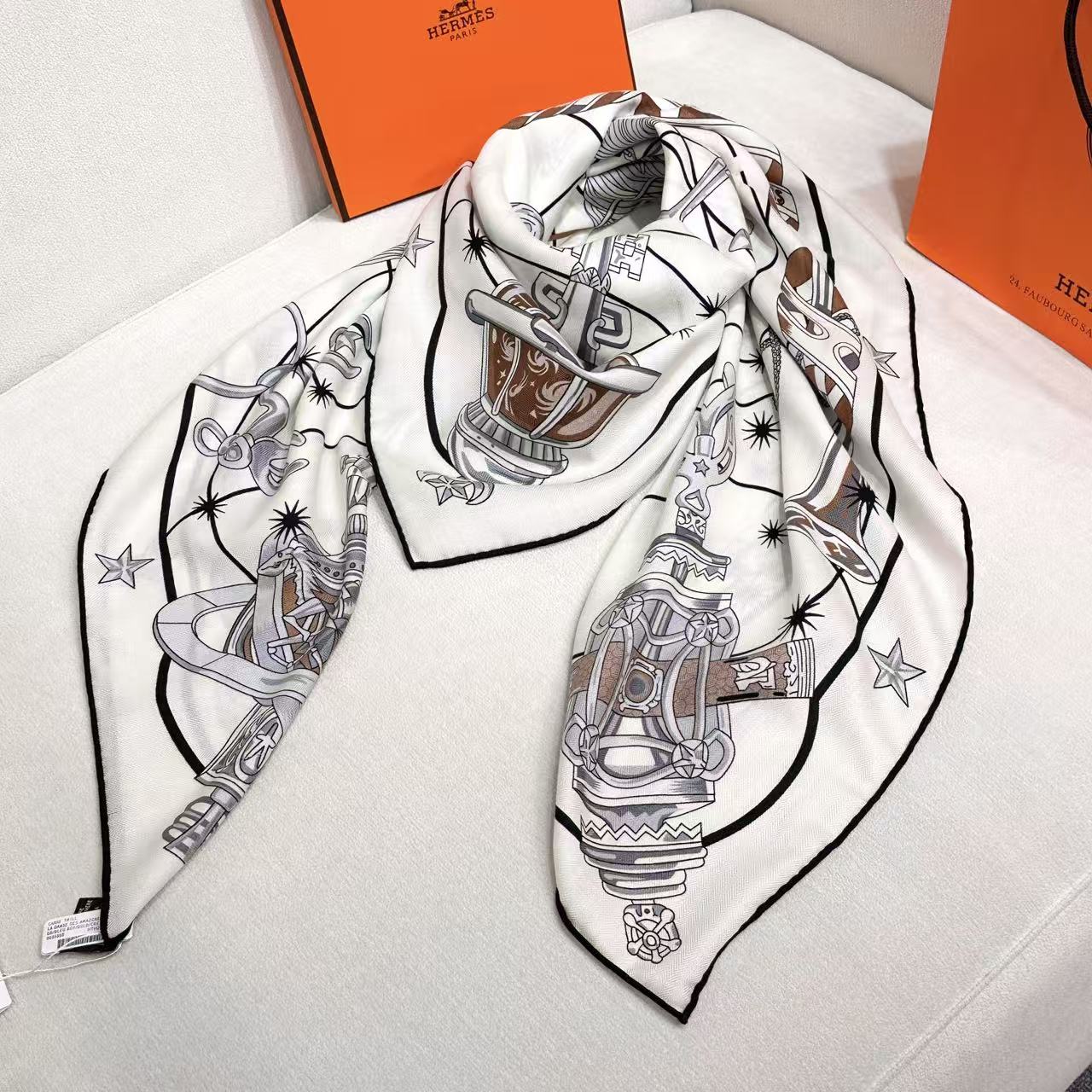 Cheap New Hermes high-quality scarf in 216962, $55 USD- [IB216962] - Replica Hermes Cashmere scarf