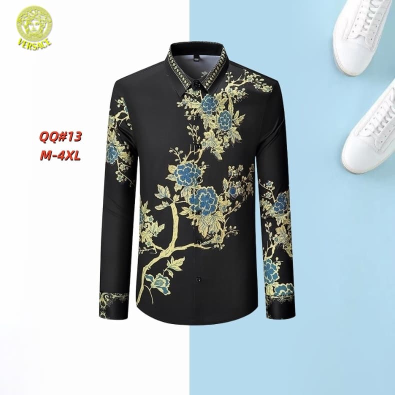Cheap Versace Long-Sleeved Polo Shirts in 217076, $45 USD- [IB217076] - Replica Versace Long-Sleeved Polo Shirts