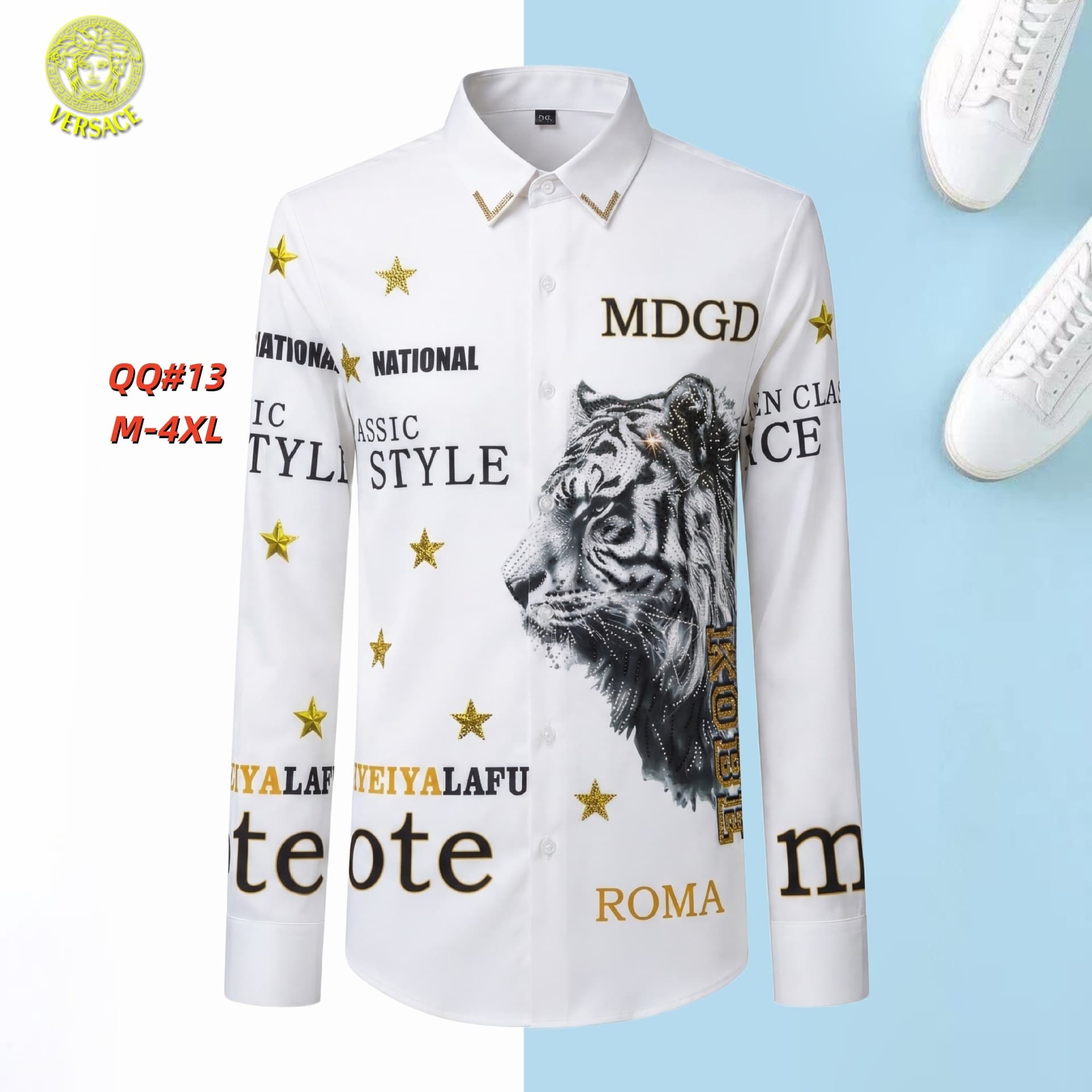 Cheap Versace Long-Sleeved Polo Shirts in 217086, $45 USD- [IB217086] - Replica Versace Long-Sleeved Polo Shirts
