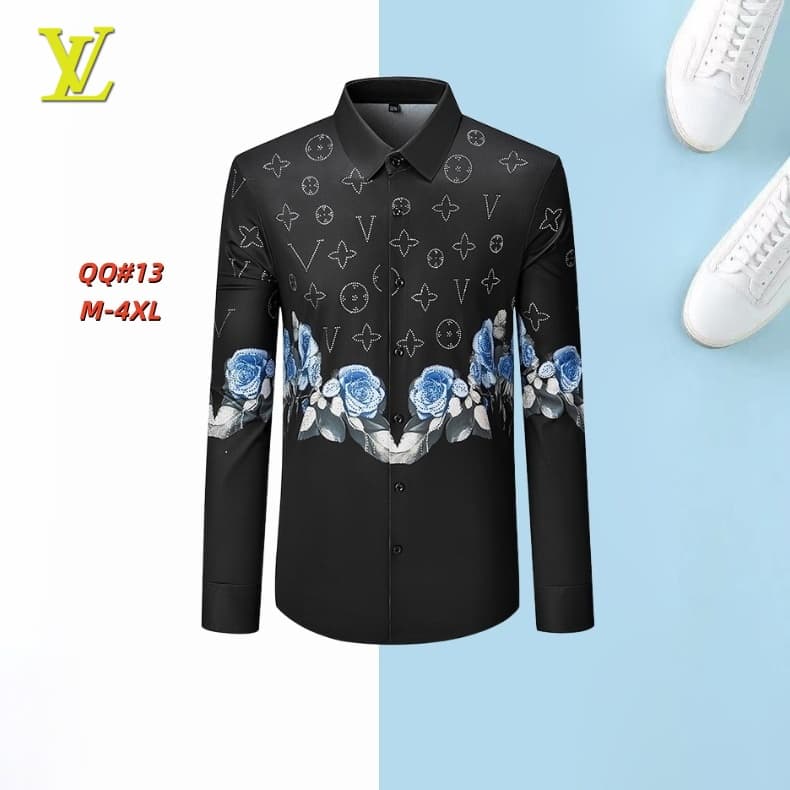 Cheap Louis Vuitton  Long-Sleeved Shirts for Men in 217101, $45 USD- [IB217101] - Replica Louis Vuitton  Long-Sleeved Shirts for Men
