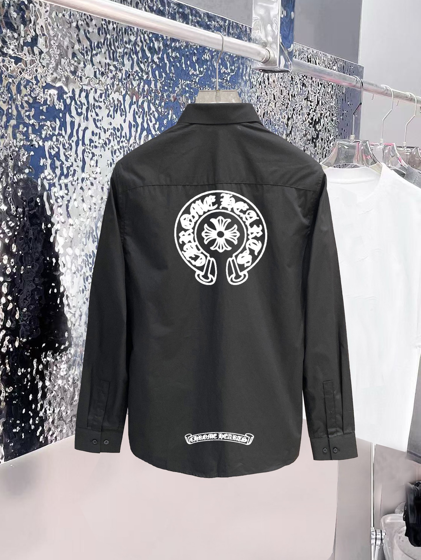 Cheap New Arrivals Chrome Hearts Shirts For Men in 217244, $60 USD- [IB217244] - Replica Chrome Hearts Loewe Brand Long-Sleeved Polo Shirts for Men