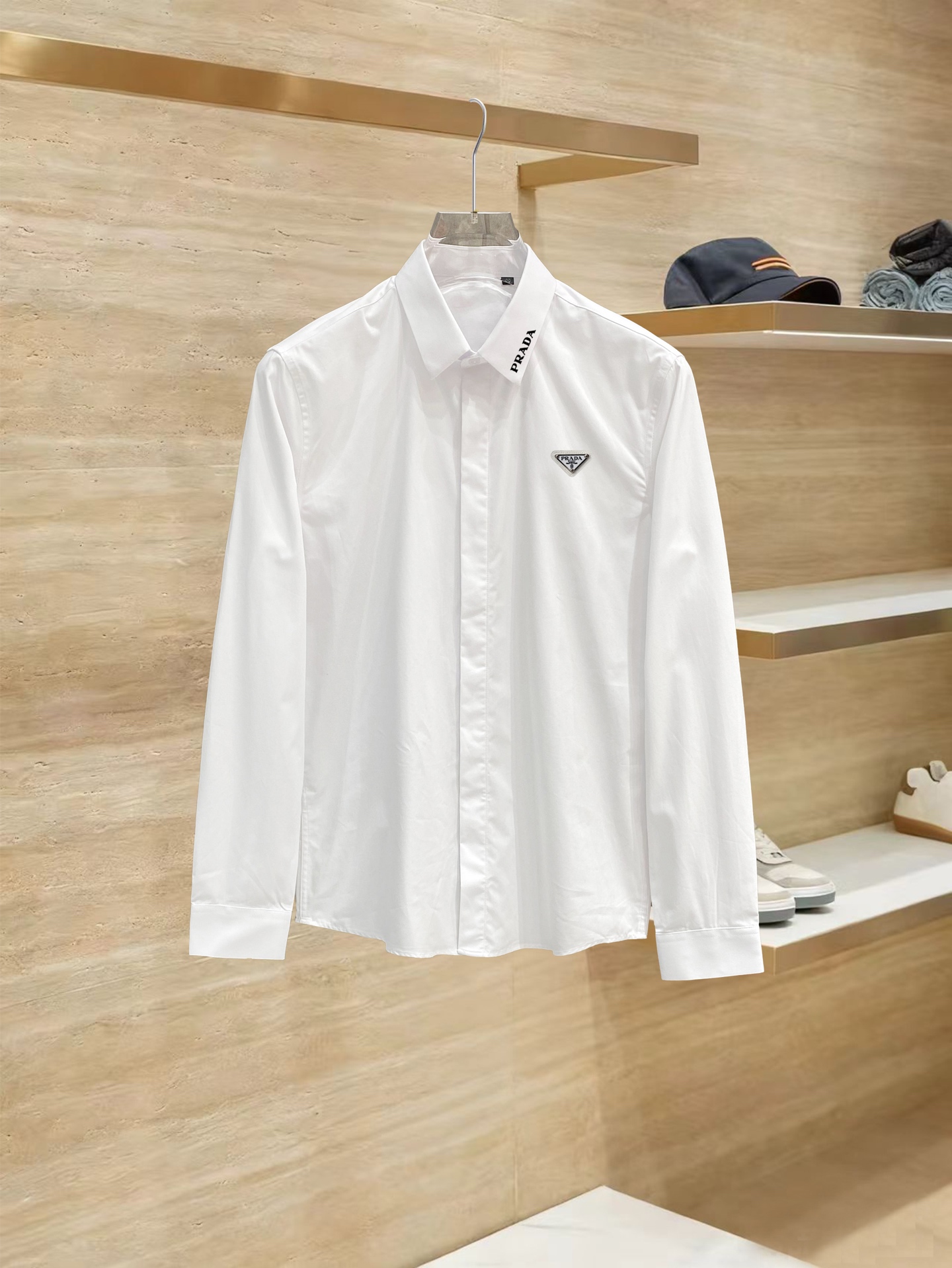 Cheap New Arrivals Prada Shirts For Men in 217246, $60 USD- [IB217246] - Replica Proda Long-Sleeved Polo Shirts for Men