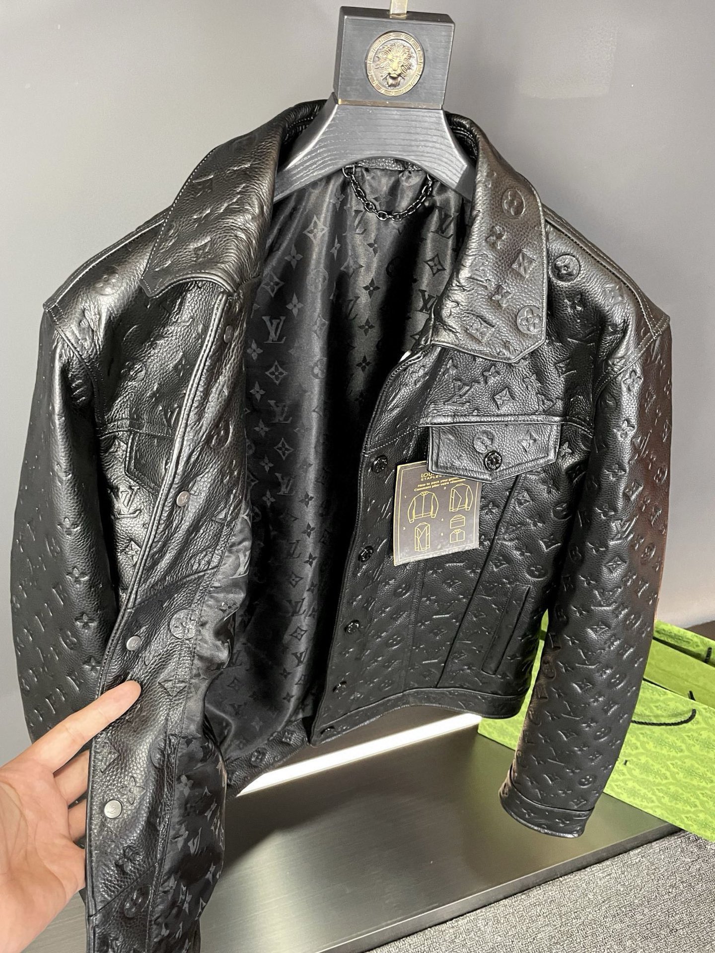 Cheap New Arrivals Louis Vuitton Top quality Leather Jackets For Men in 217462, $450 USD- [IB217462] - Replica Louis Vuitton Thick Jackets For Men