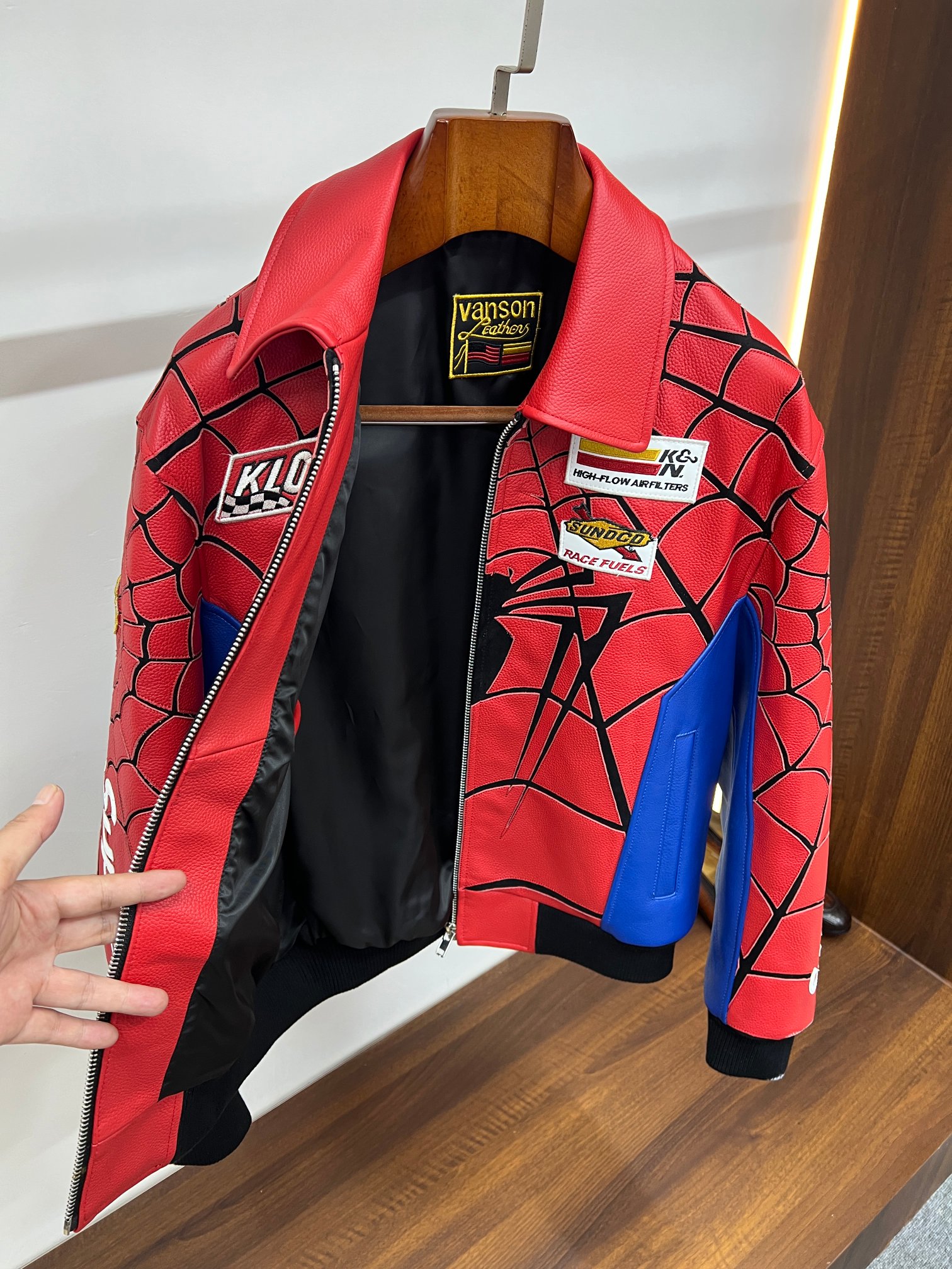 Cheap New Arrivals Vanson × Supreme Top quality Leather Jackets For Men in 217494, $480 USD- [IB217494] - Replica Louis Vuitton Thick Jackets For Men