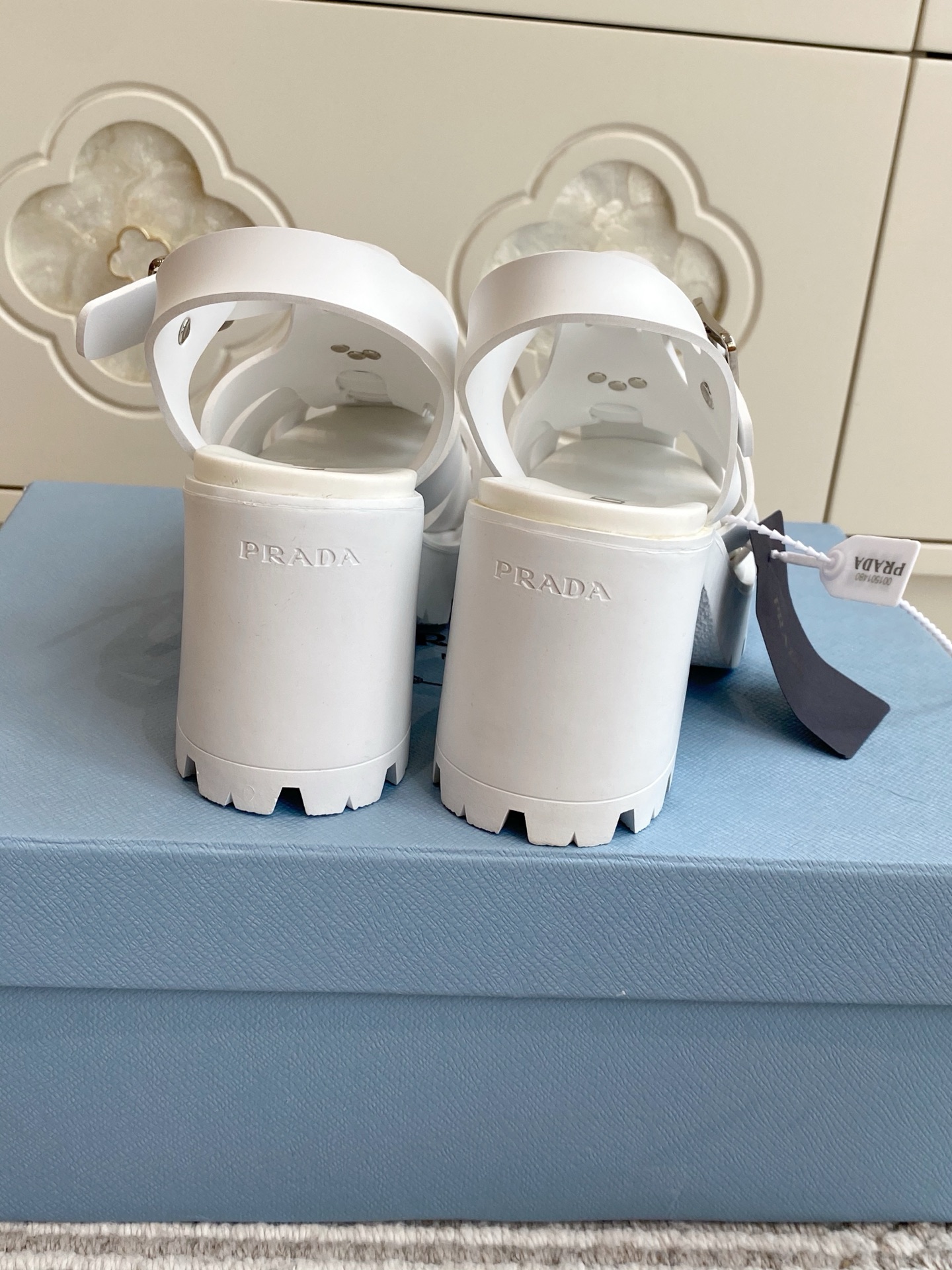 Cheap New Arrivals Prada High Heel Sandals For Women in 217645, $75 USD- [IB217645] - Replica Prada Slippers For Women