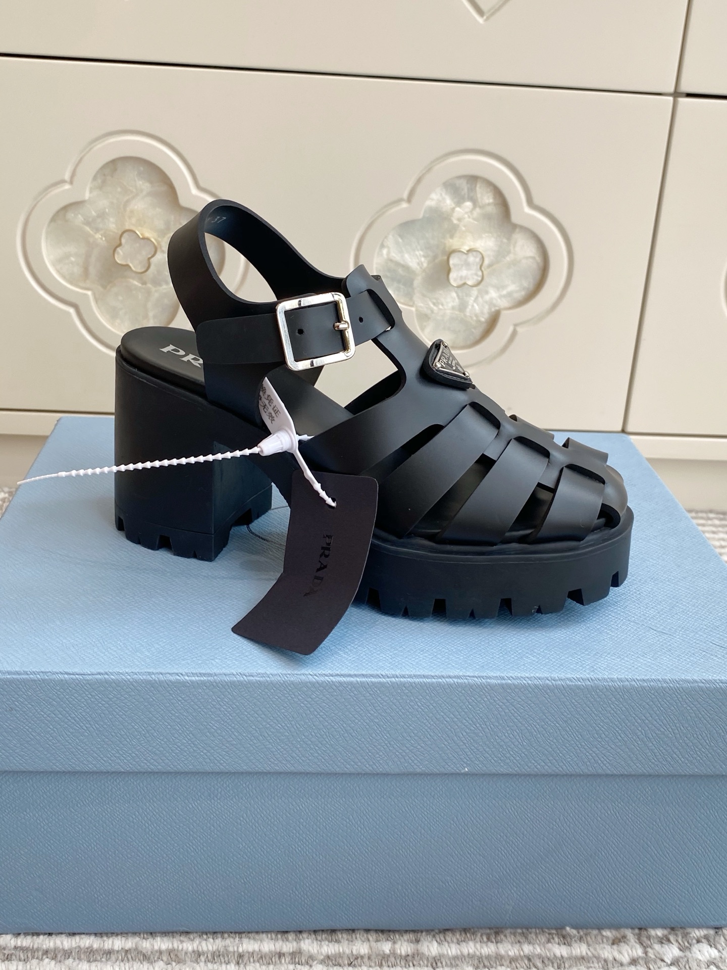 Cheap New Arrivals Prada High Heel Sandals For Women in 217648, $75 USD- [IB217648] - Replica Prada Slippers For Women