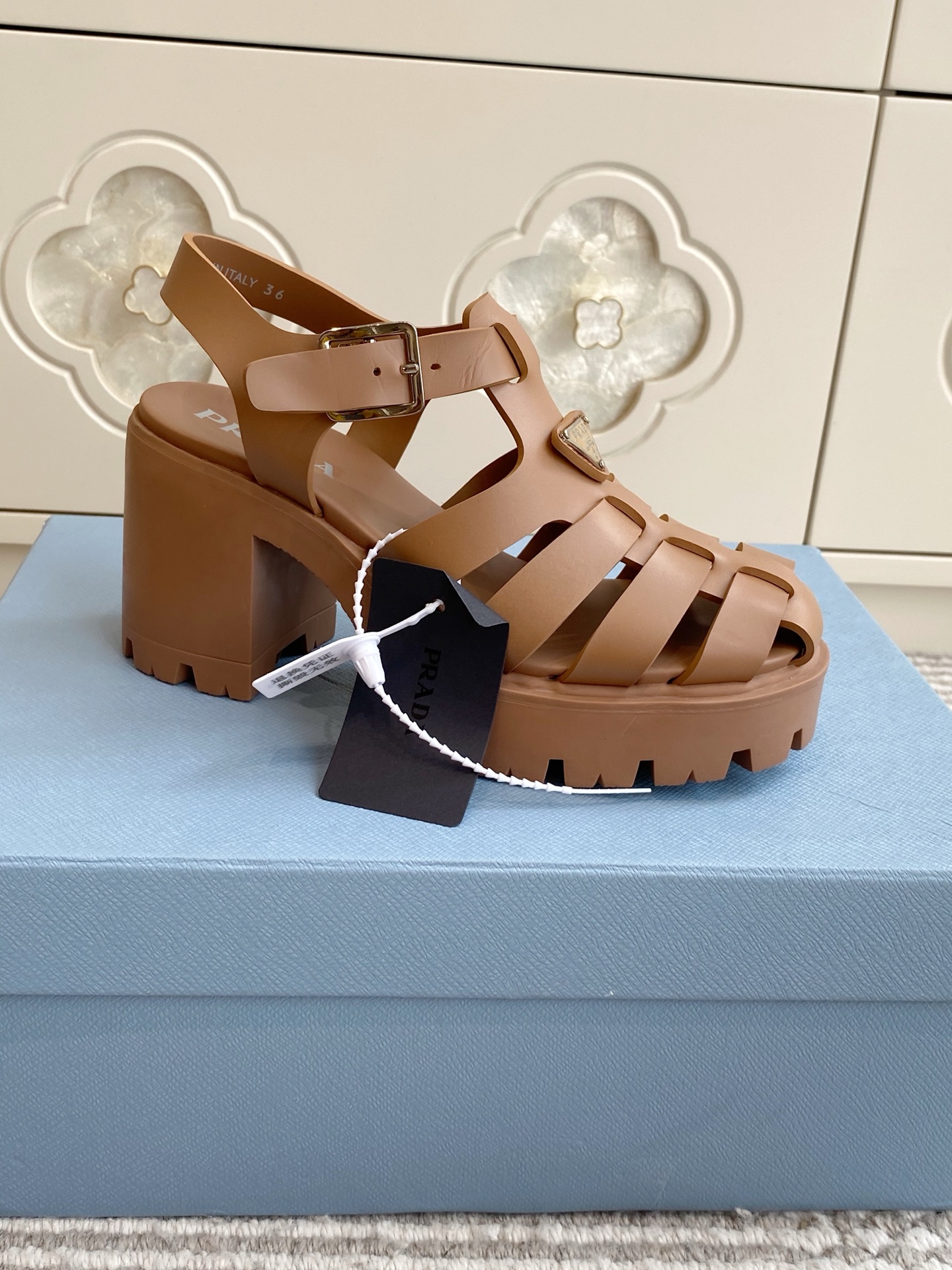 Cheap New Arrivals Prada High Heel Sandals For Women in 217649, $75 USD- [IB217649] - Replica Prada Slippers For Women