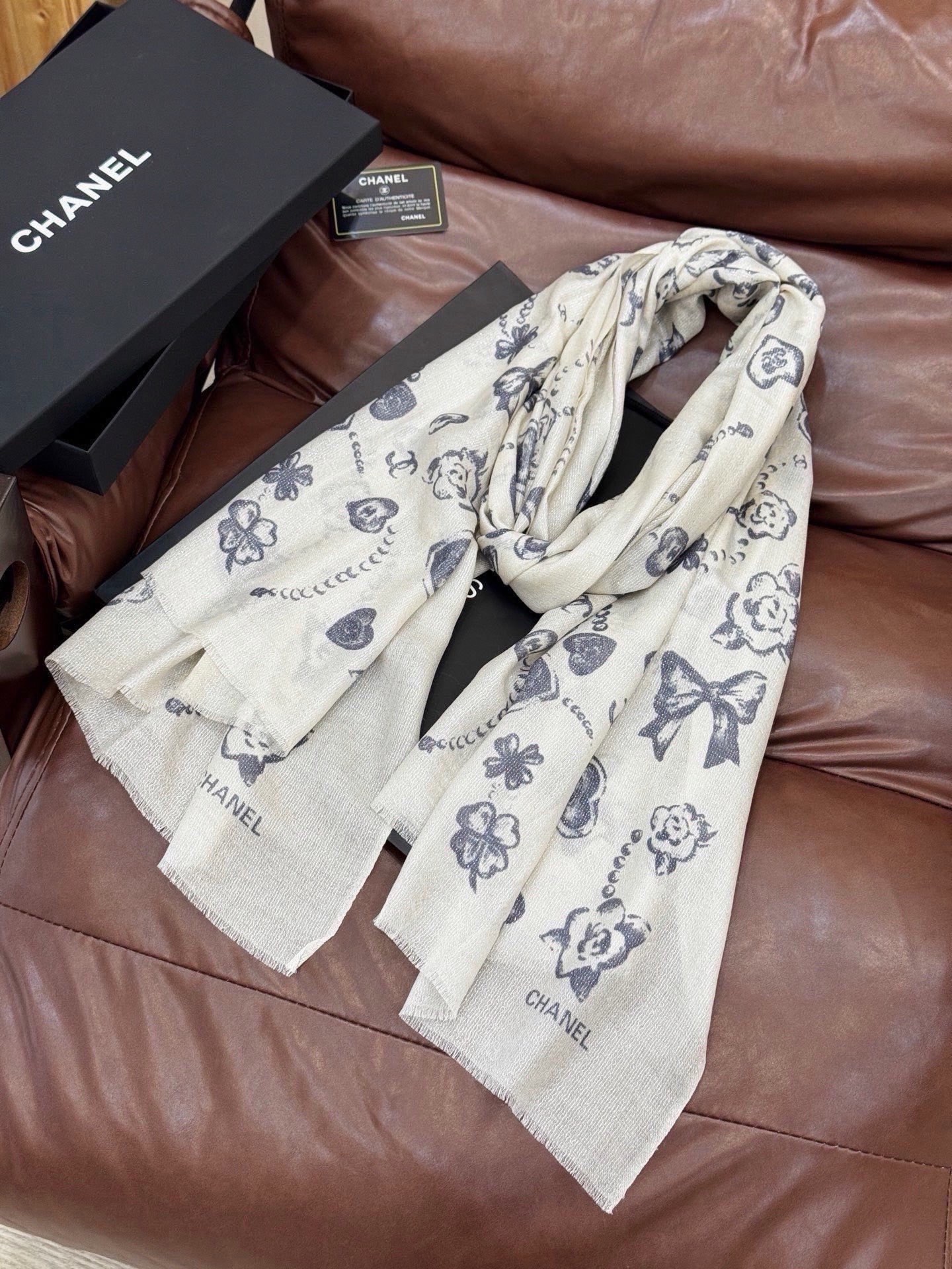 Cheap New  Chanel high-quality scarf in 217650, $55 USD- [IB217650] - Replica Chanel Scarf