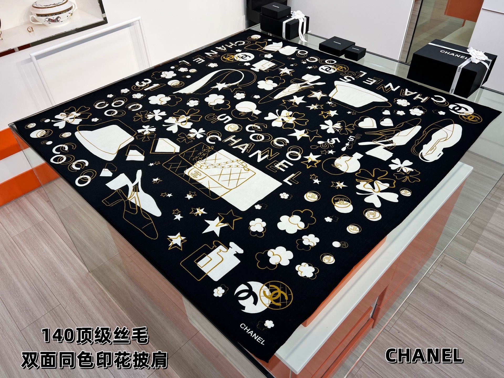 Cheap New  Chanel high-quality scarf in 217663, $55 USD- [IB217663] - Replica Chanel Scarf
