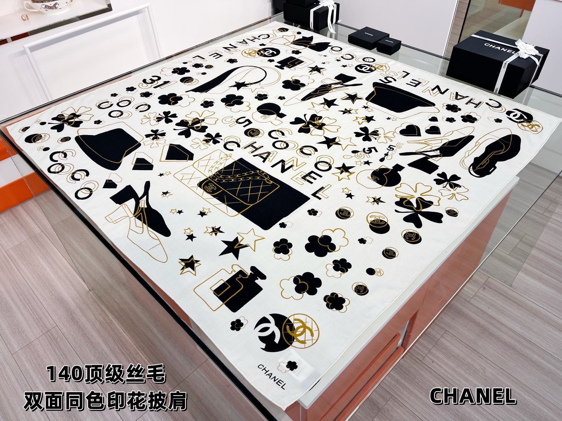 Cheap New  Chanel high-quality scarf in 217664, $55 USD- [IB217664] - Replica Chanel Scarf