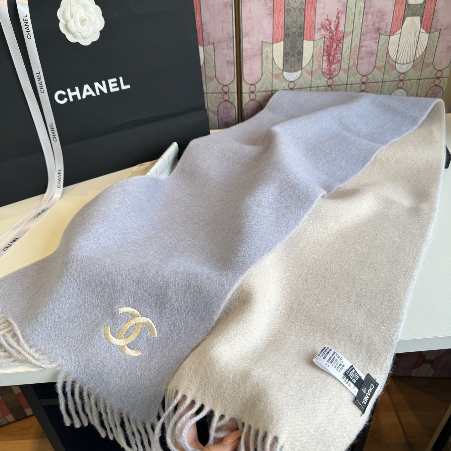 Cheap New  Chanel high-quality scarf in 217675, $55 USD- [IB217675] - Replica Chanel Scarf