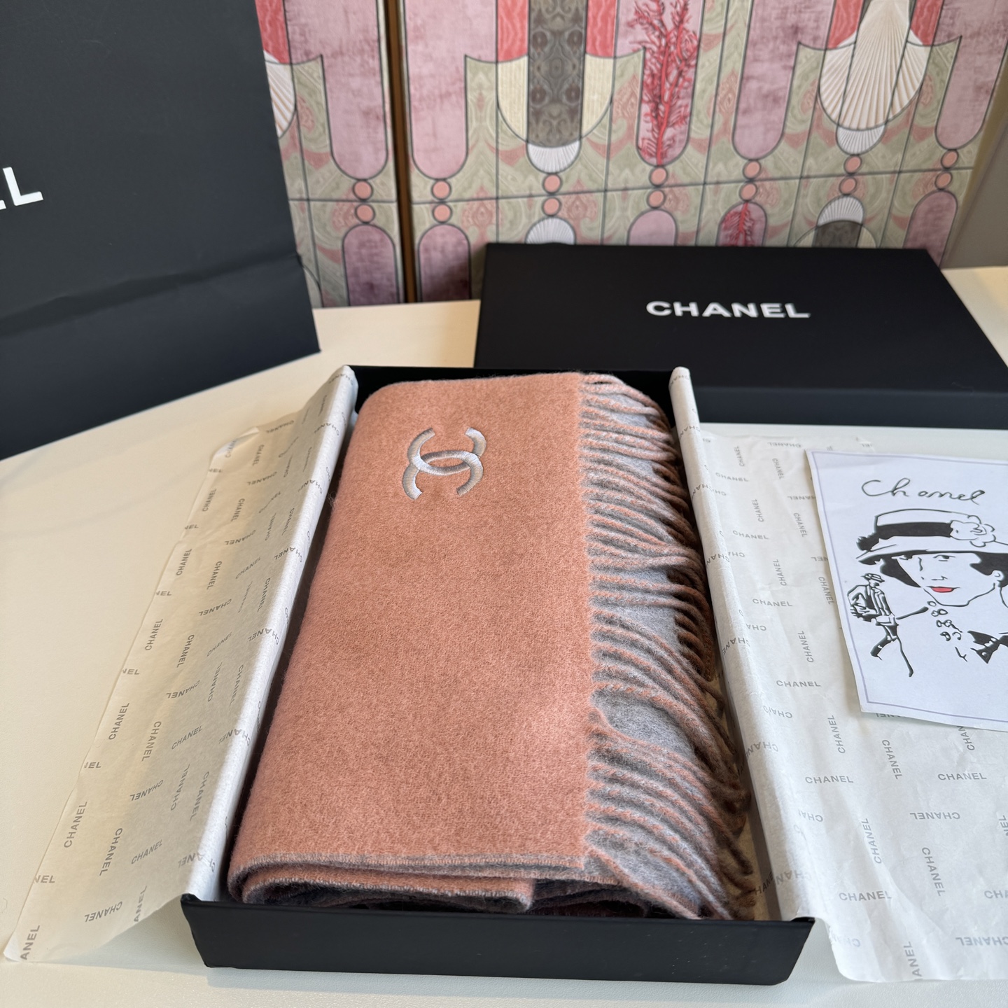 Cheap New  Chanel high-quality scarf in 217676, $55 USD- [IB217676] - Replica Chanel Scarf