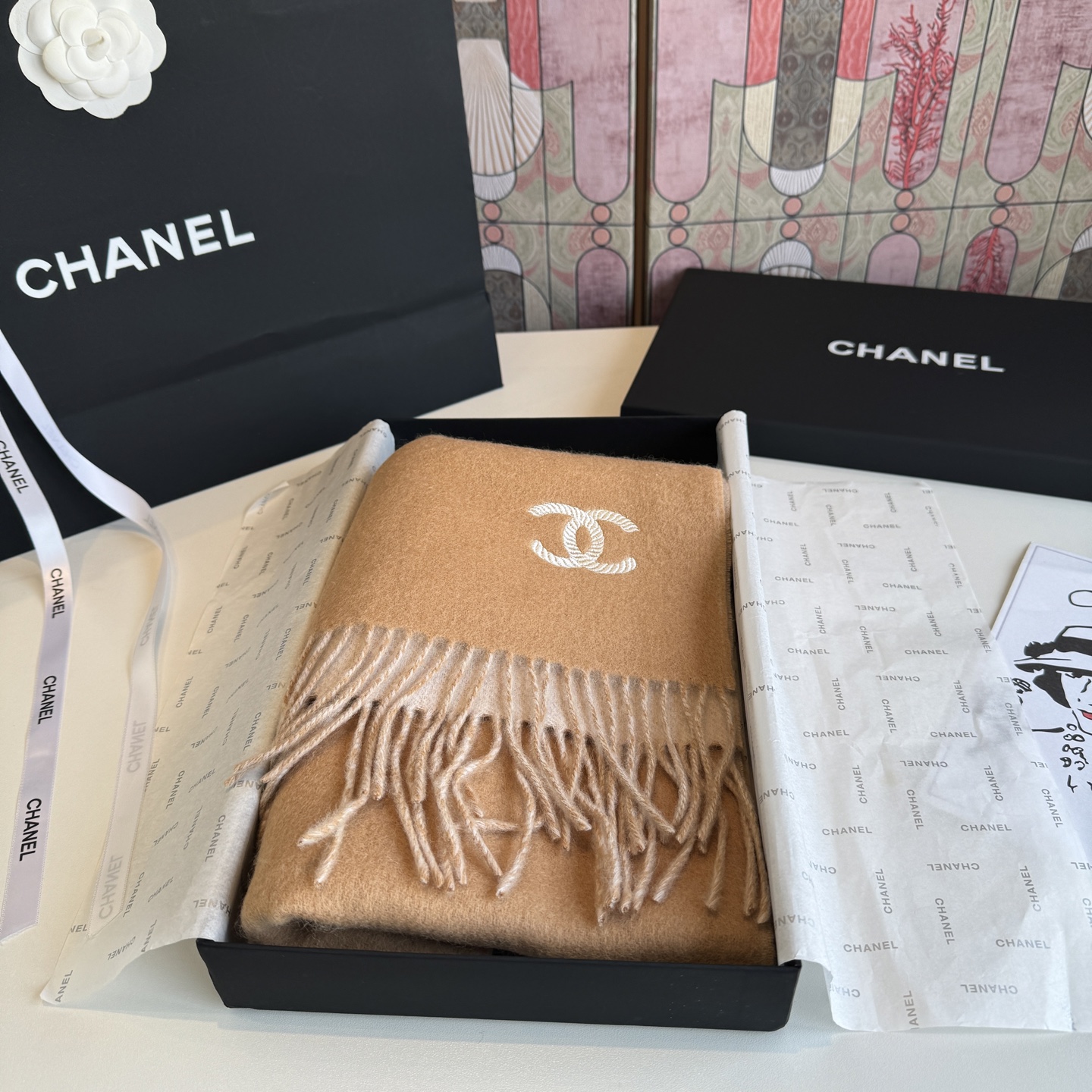 Cheap New  Chanel high-quality scarf in 217678, $55 USD- [IB217678] - Replica Chanel Scarf