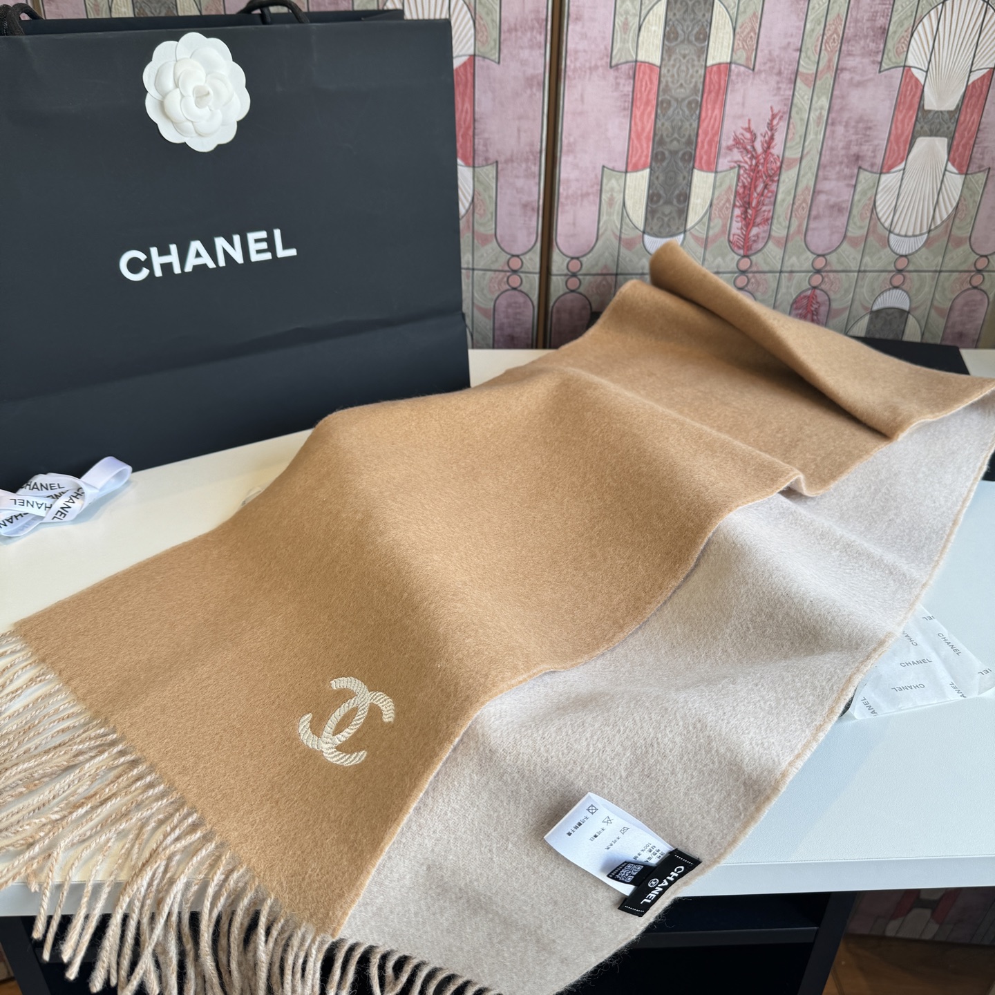Cheap New  Chanel high-quality scarf in 217678, $55 USD- [IB217678] - Replica Chanel Scarf