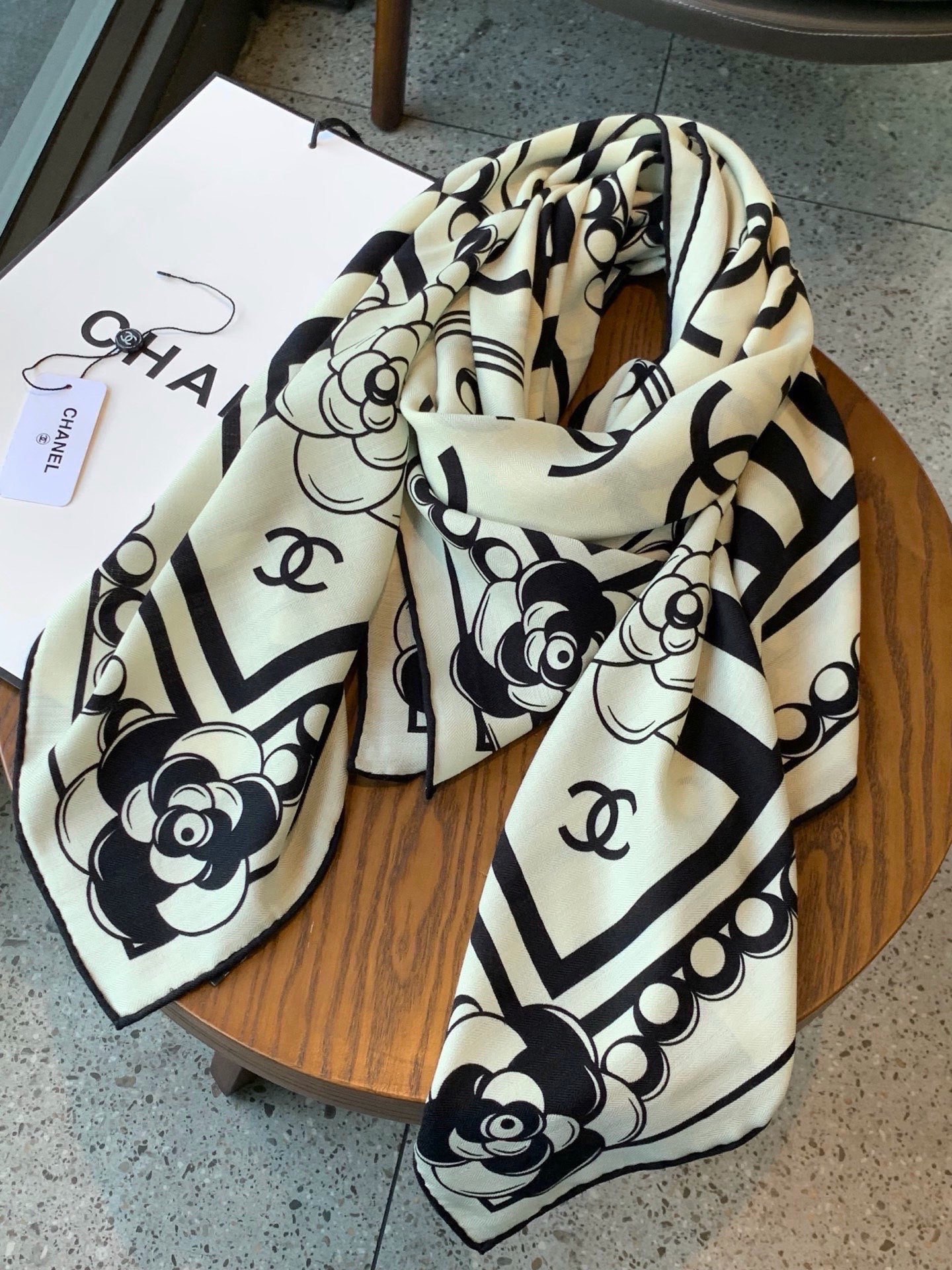 Cheap New  Chanel high-quality scarf in 217689, $55 USD- [IB217689] - Replica Chanel Scarf