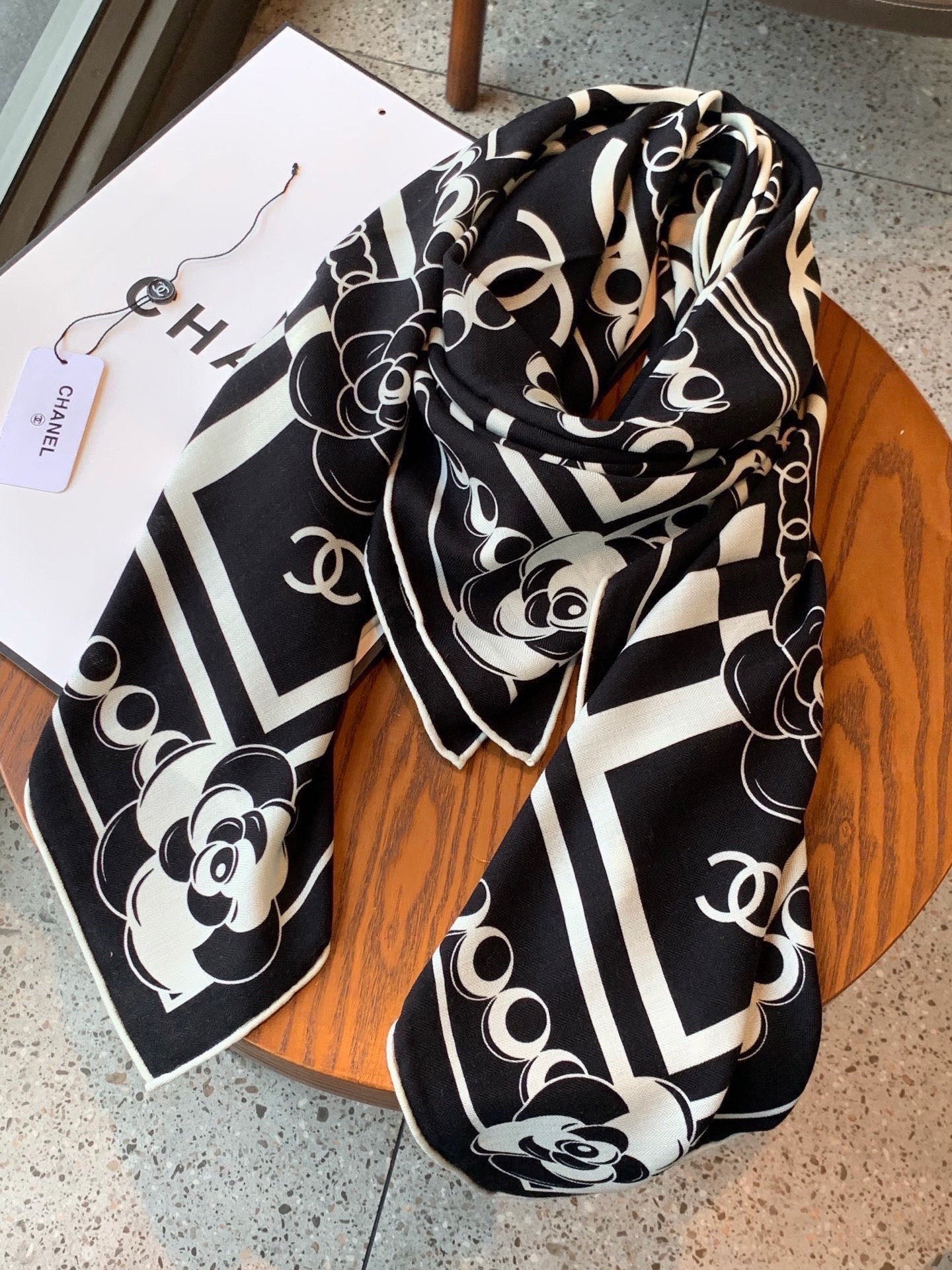 Cheap New  Chanel high-quality scarf in 217690, $55 USD- [IB217690] - Replica Chanel Scarf