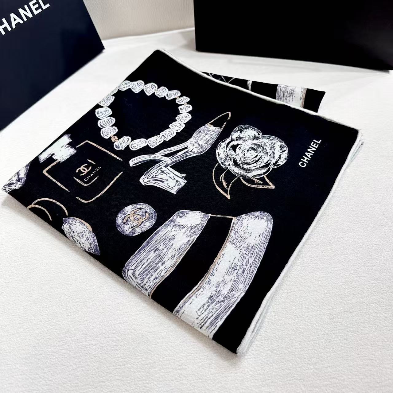 Cheap New  Chanel high-quality scarf in 217710, $55 USD- [IB217710] - Replica Chanel Scarf