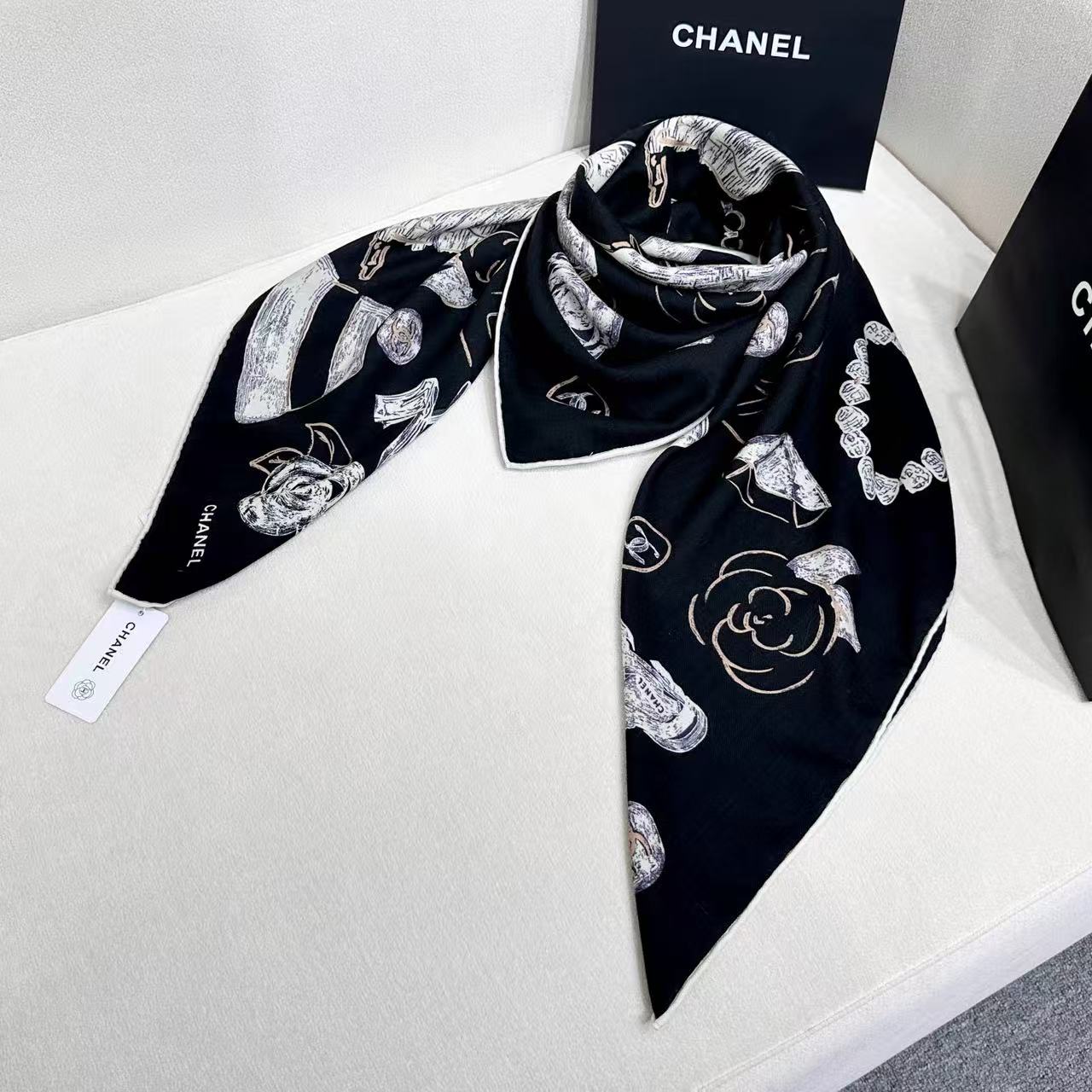 Cheap New  Chanel high-quality scarf in 217710, $55 USD- [IB217710] - Replica Chanel Scarf
