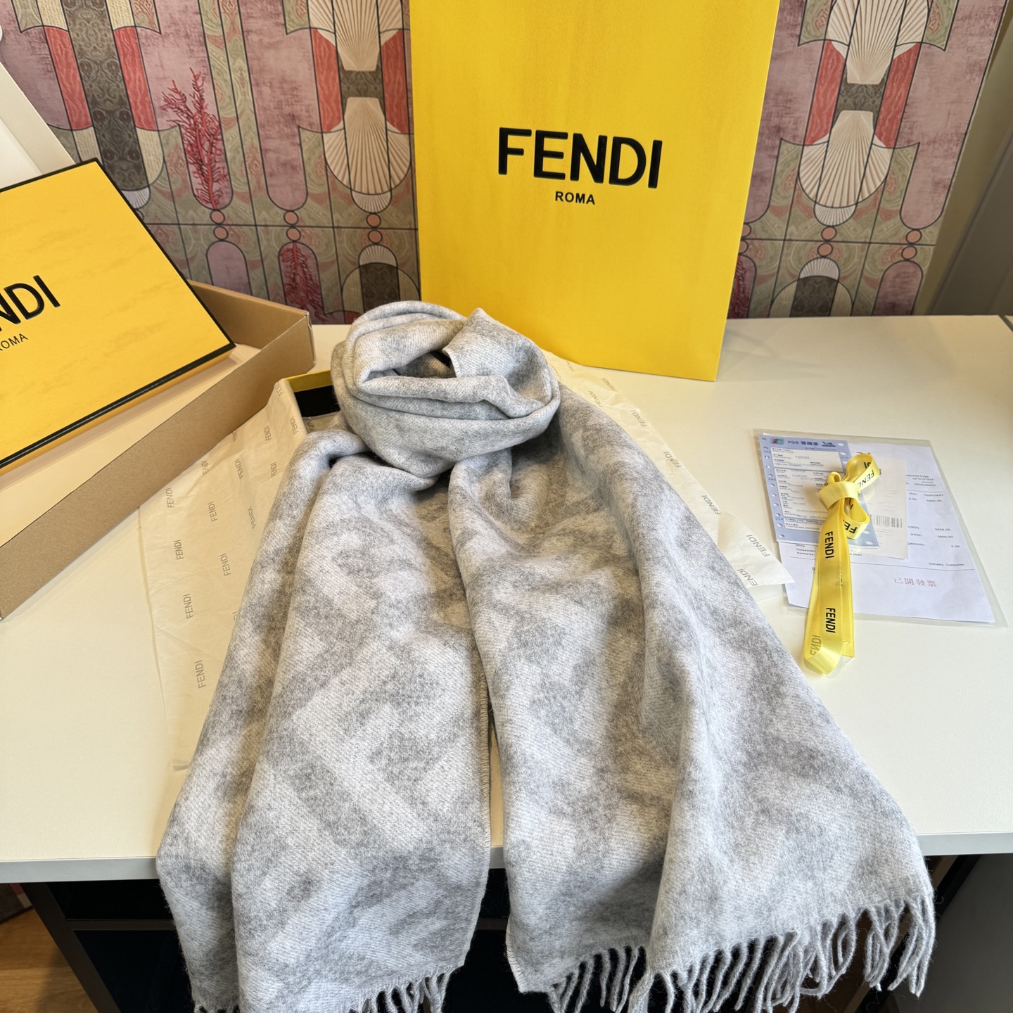 Cheap New  Fendi high-quality scarf in 217718, $50 USD- [IB217718] - Replica Fendi Cashmere Scarf