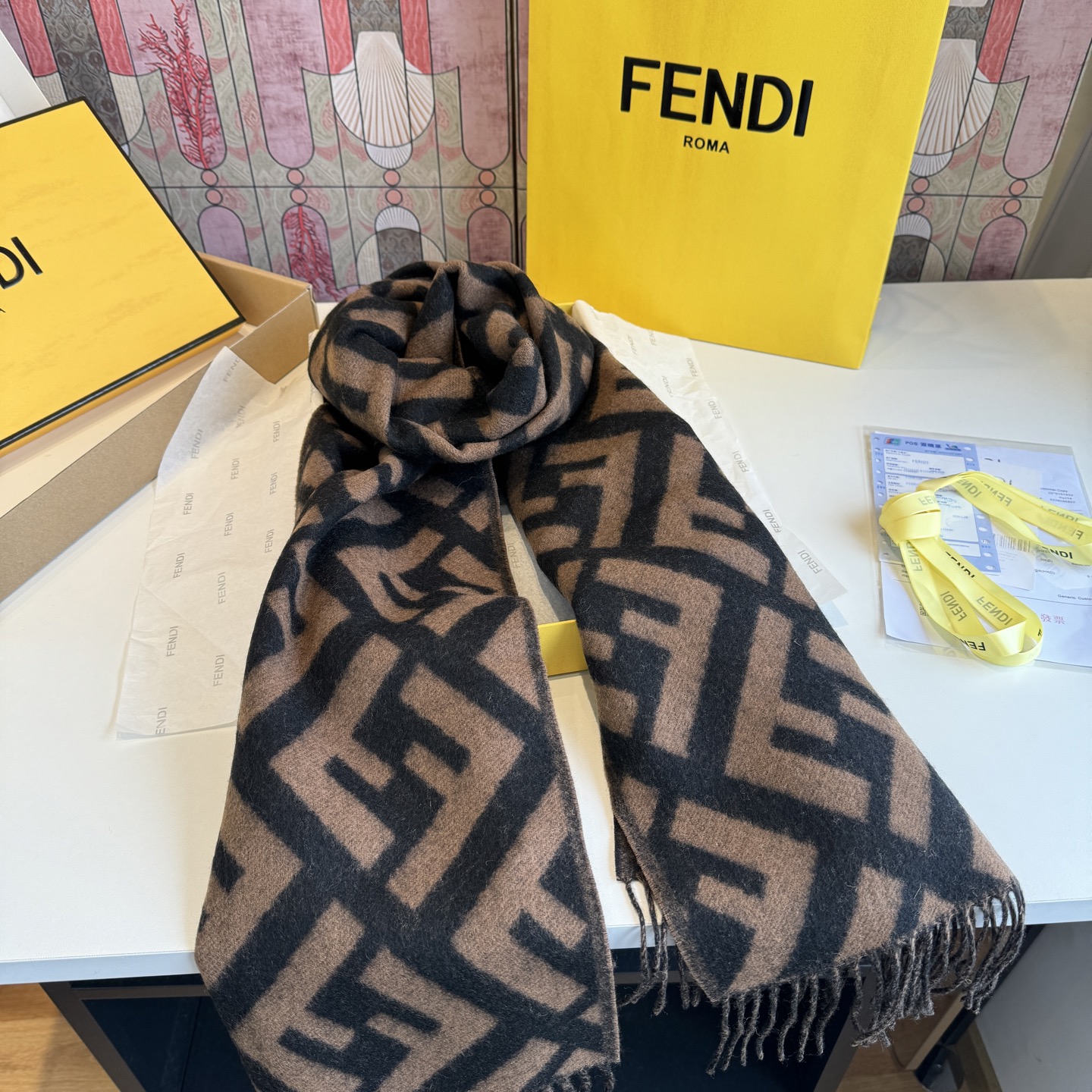 Cheap New  Fendi high-quality scarf in 217719, $50 USD- [IB217719] - Replica Fendi Cashmere Scarf