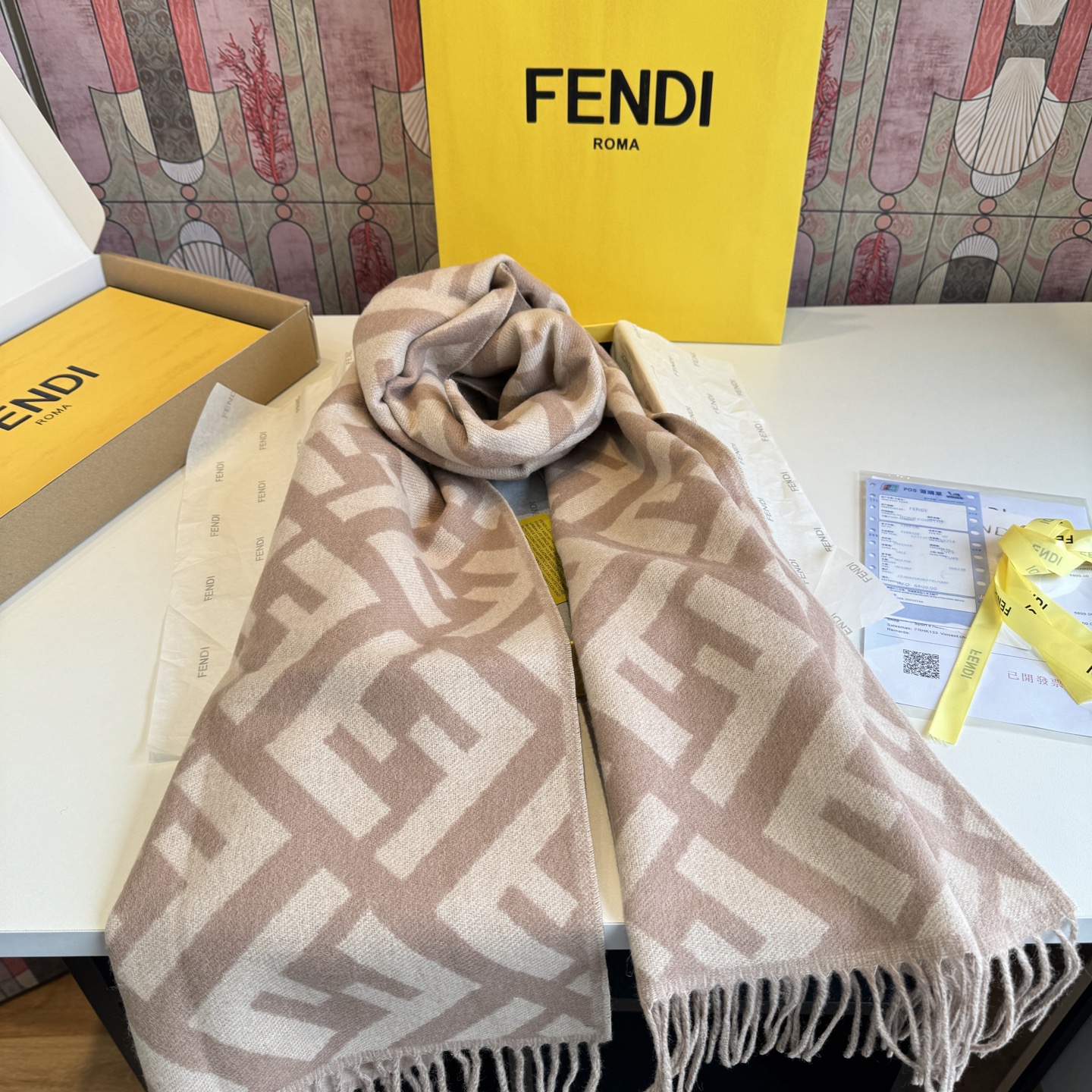 Cheap New  Fendi high-quality scarf in 217720, $50 USD- [IB217720] - Replica Fendi Cashmere Scarf