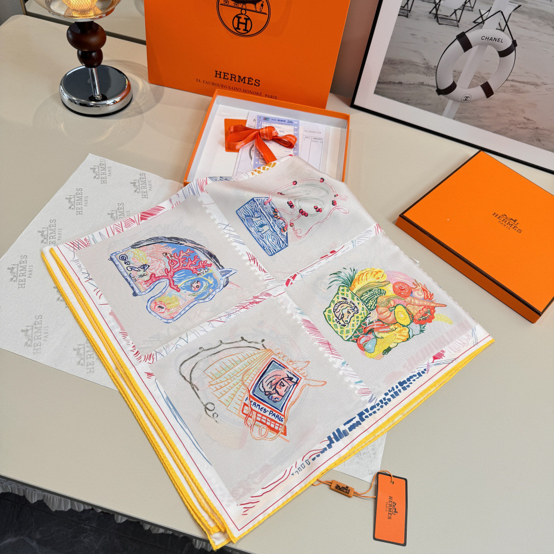 Cheap New Hermes high-quality scarf in 217741, $50 USD- [IB217741] - Replica Hermes Cashmere scarf