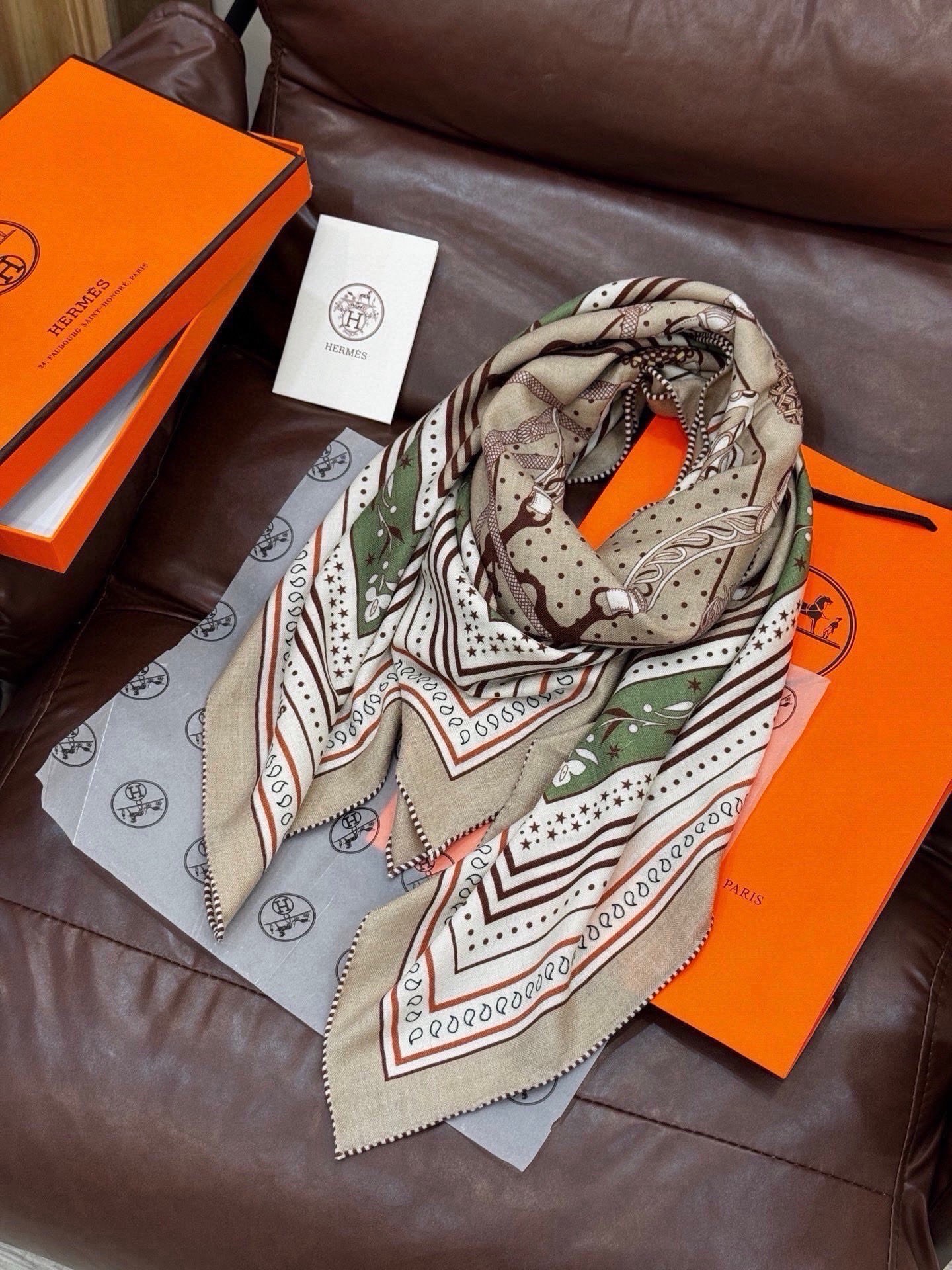 Cheap New Hermes high-quality scarf in 217747, $55 USD- [IB217747] - Replica Hermes Cashmere scarf