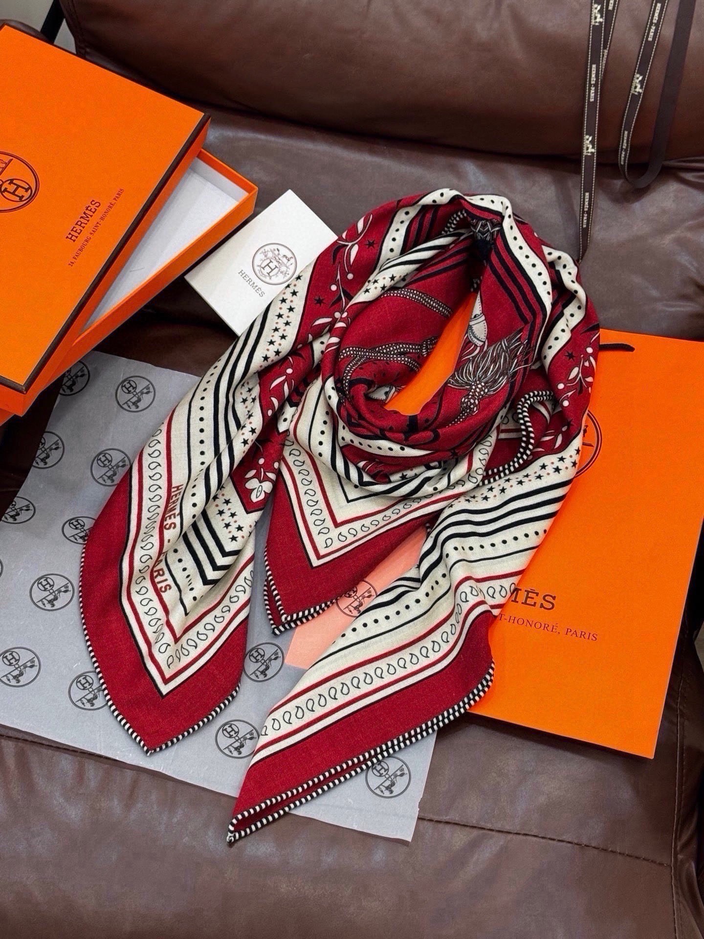 Cheap New Hermes high-quality scarf in 217750, $55 USD- [IB217750] - Replica Hermes Cashmere scarf