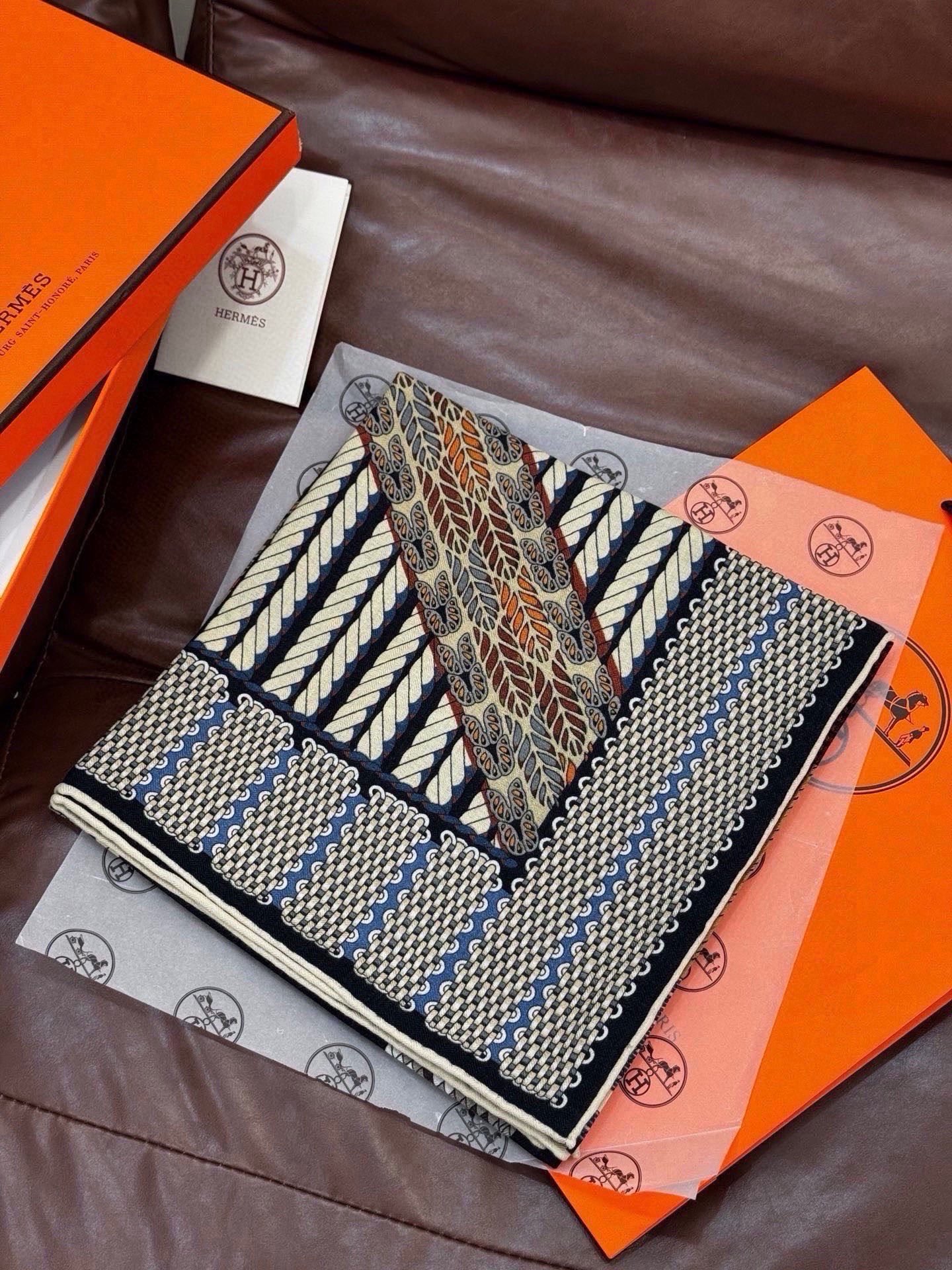 Cheap New Hermes high-quality scarf in 217752, $55 USD- [IB217752] - Replica Hermes Cashmere scarf