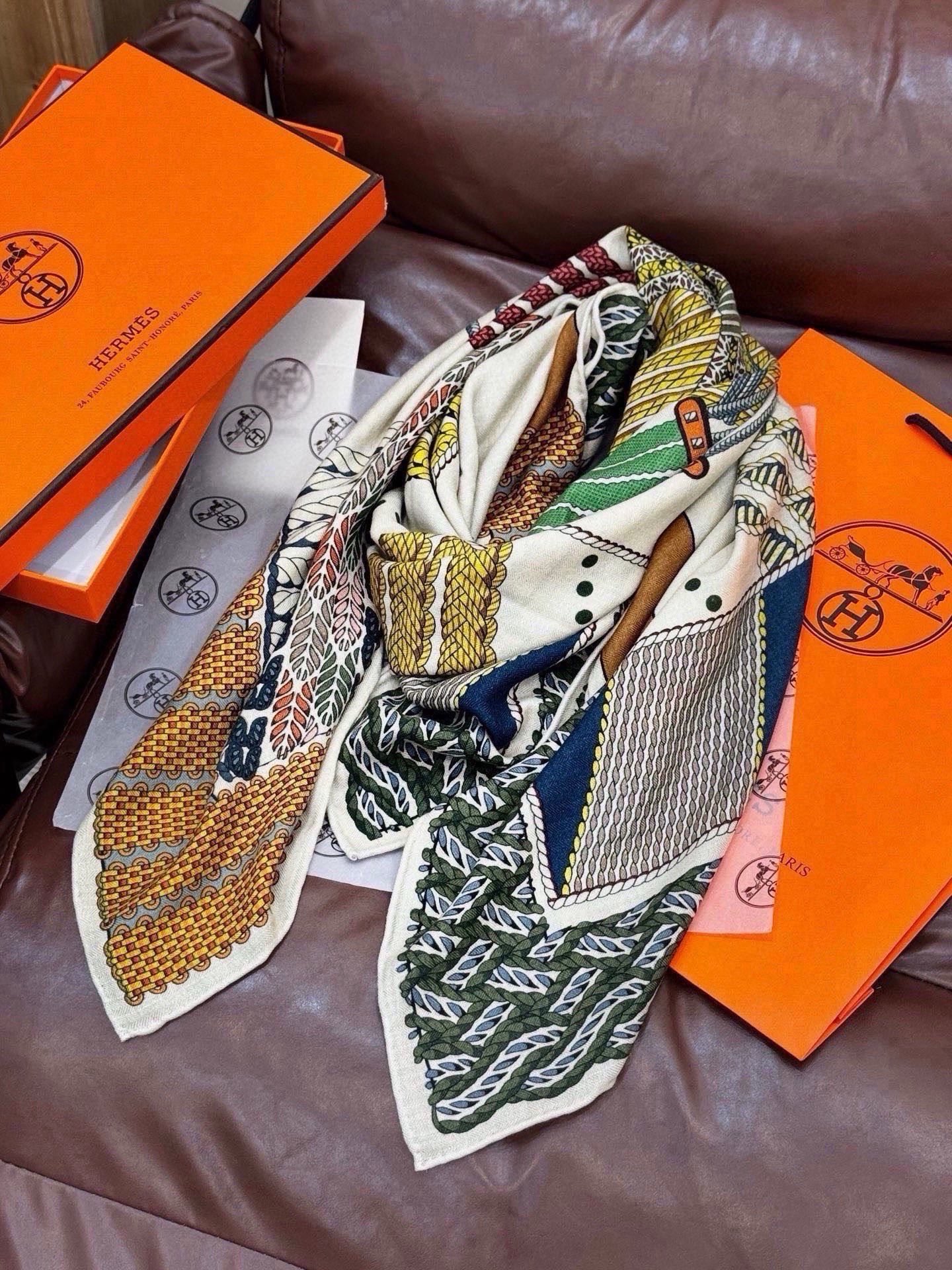 Cheap New Hermes high-quality scarf in 217753, $55 USD- [IB217753] - Replica Hermes Cashmere scarf