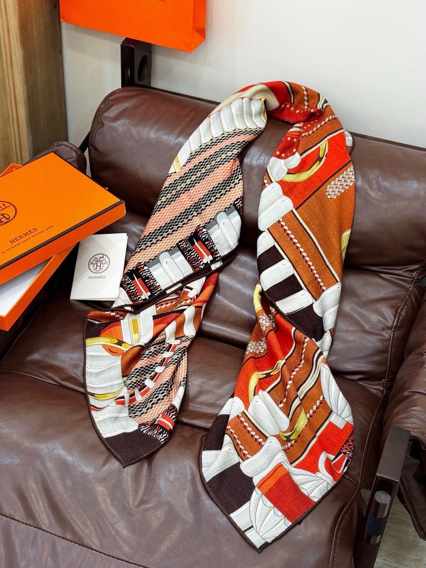Cheap New Hermes high-quality scarf in 217755, $55 USD- [IB217755] - Replica Hermes Cashmere scarf