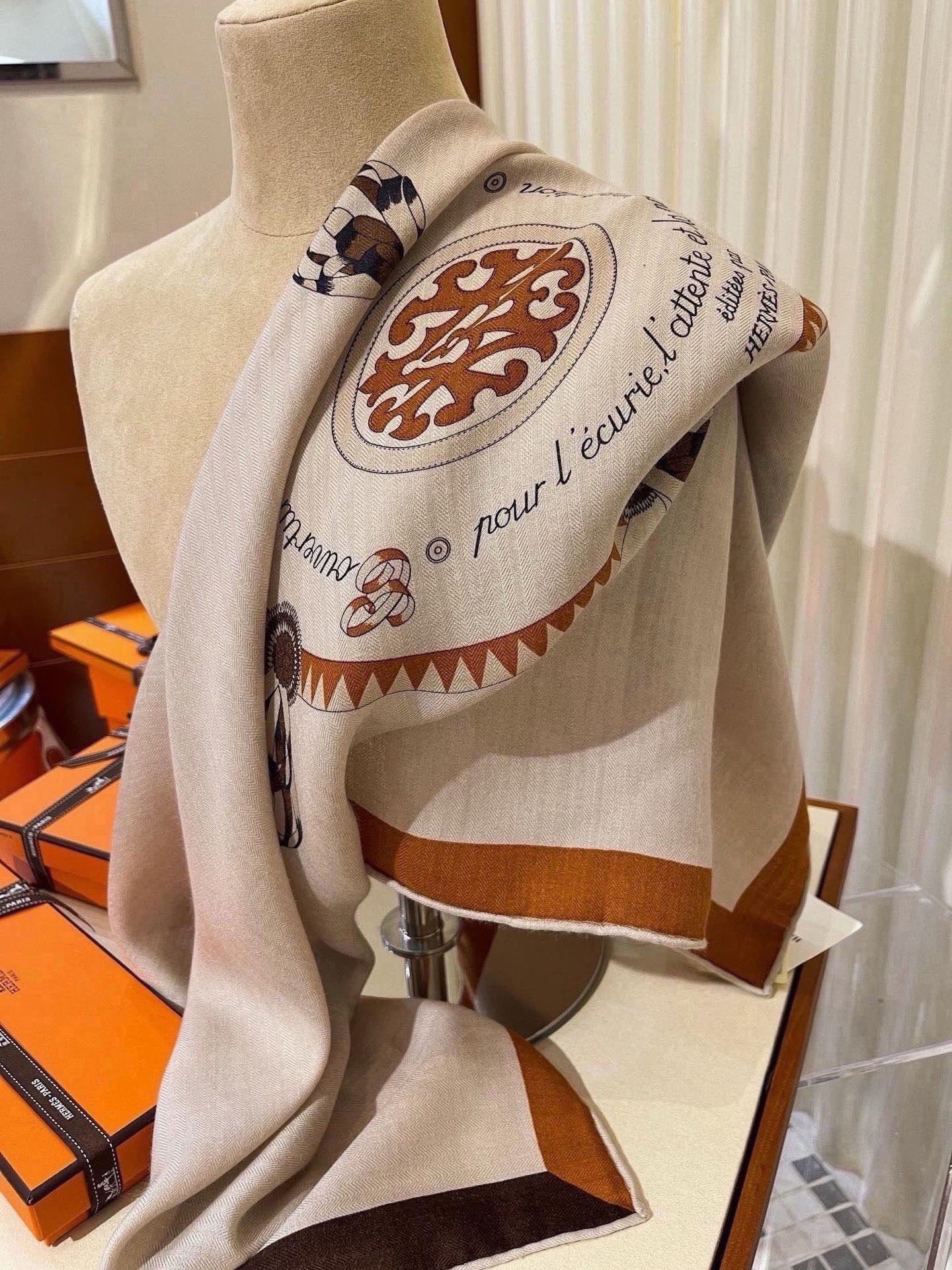 Cheap New Hermes high-quality scarf in 217791, $55 USD- [IB217791] - Replica Hermes Cashmere scarf