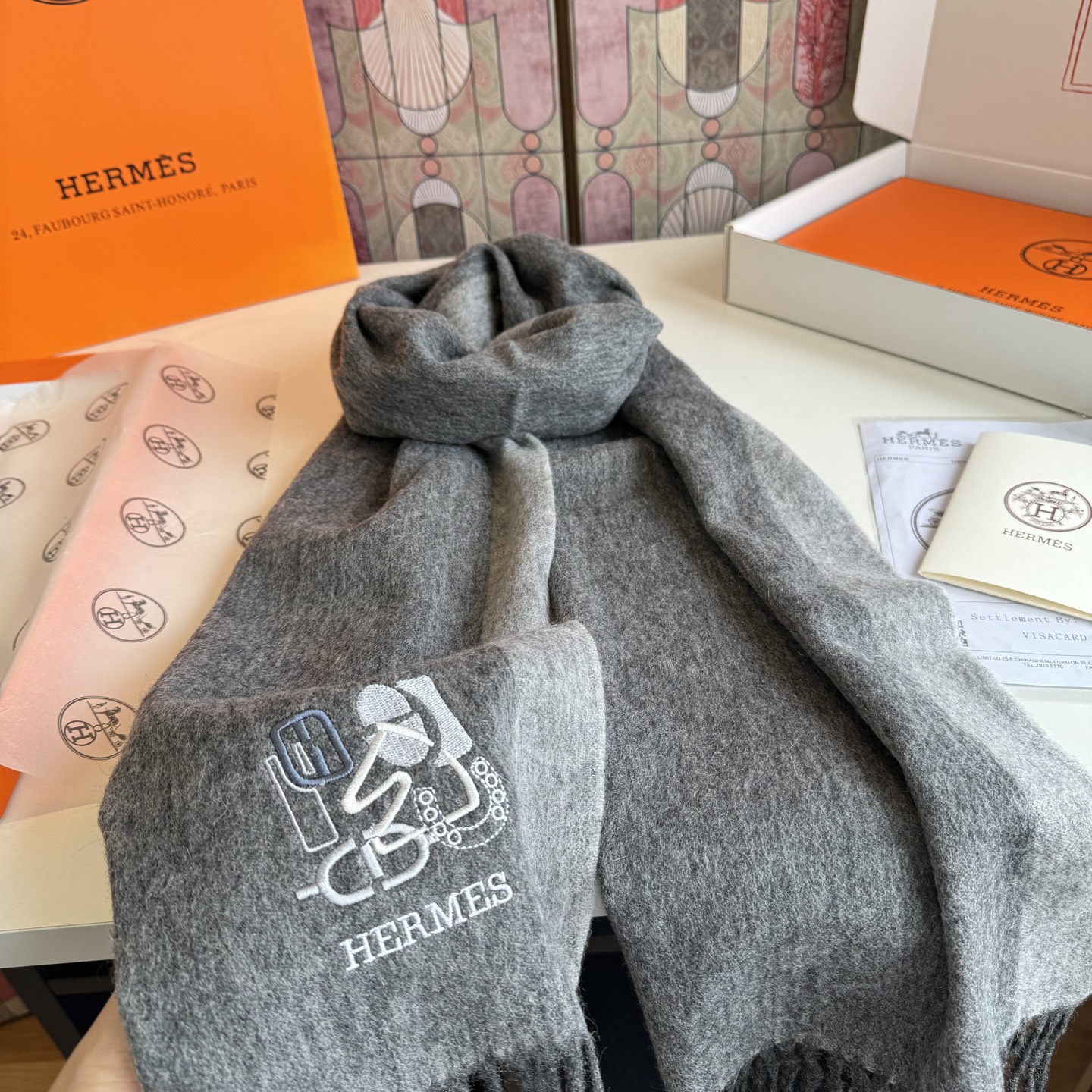 Cheap New Hermes high-quality scarf in 217792, $50 USD- [IB217792] - Replica Hermes Cashmere scarf