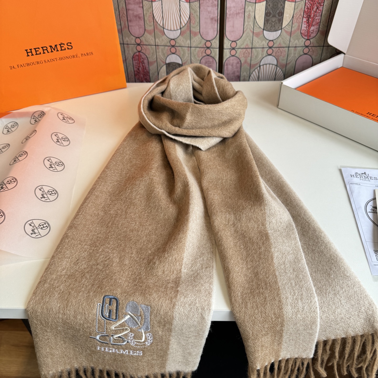Cheap New Hermes high-quality scarf in 217793, $50 USD- [IB217793] - Replica Hermes Cashmere scarf