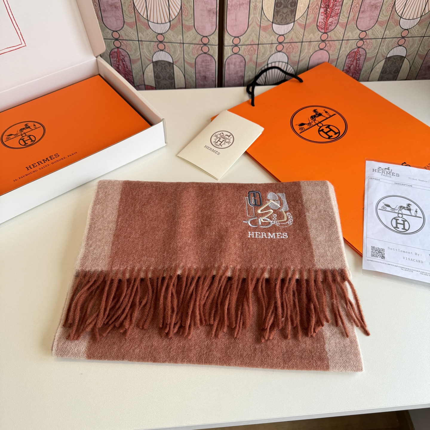 Cheap New Hermes high-quality scarf in 217794, $50 USD- [IB217794] - Replica Hermes Cashmere scarf