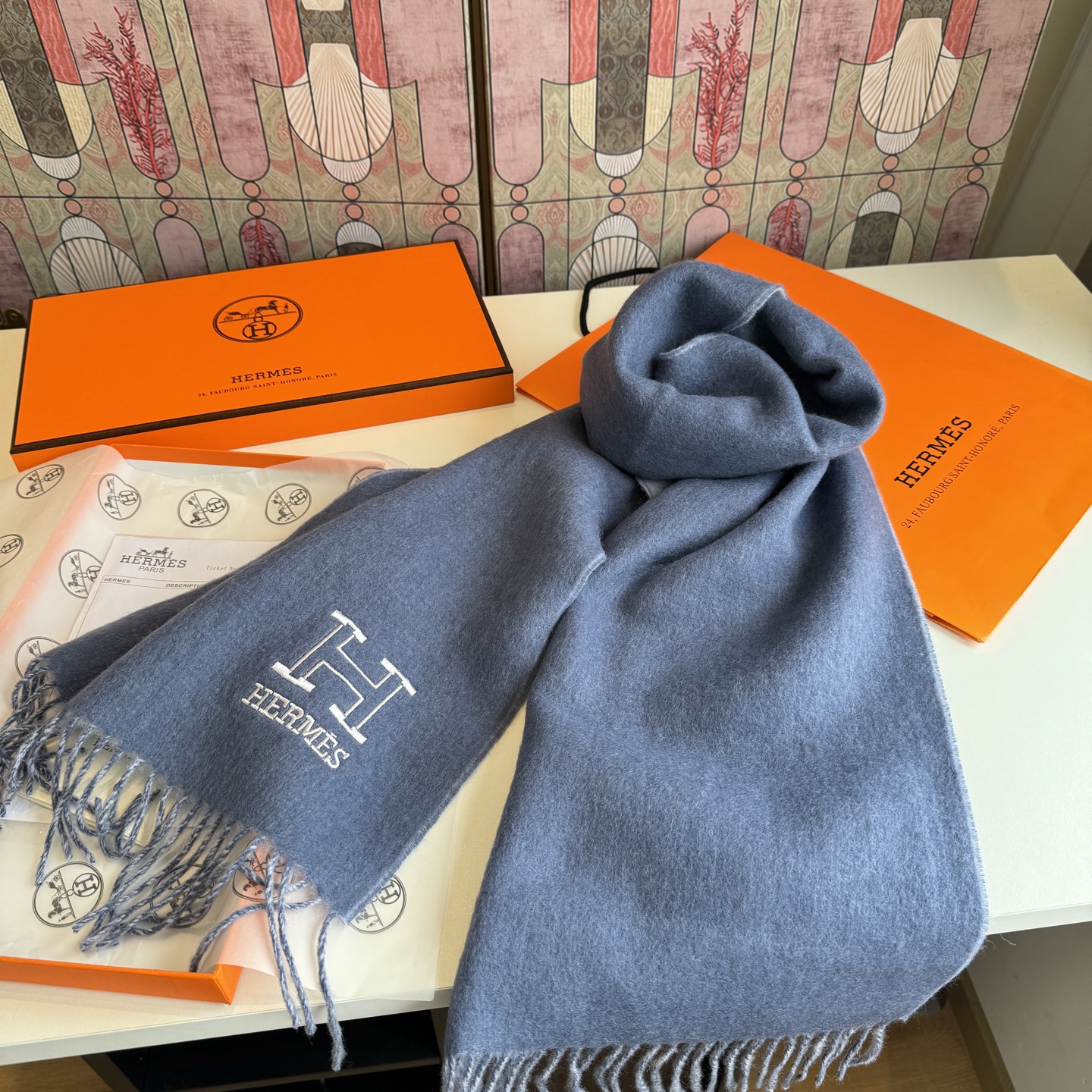 Cheap New Hermes high-quality scarf in 217795, $50 USD- [IB217795] - Replica Hermes Cashmere scarf