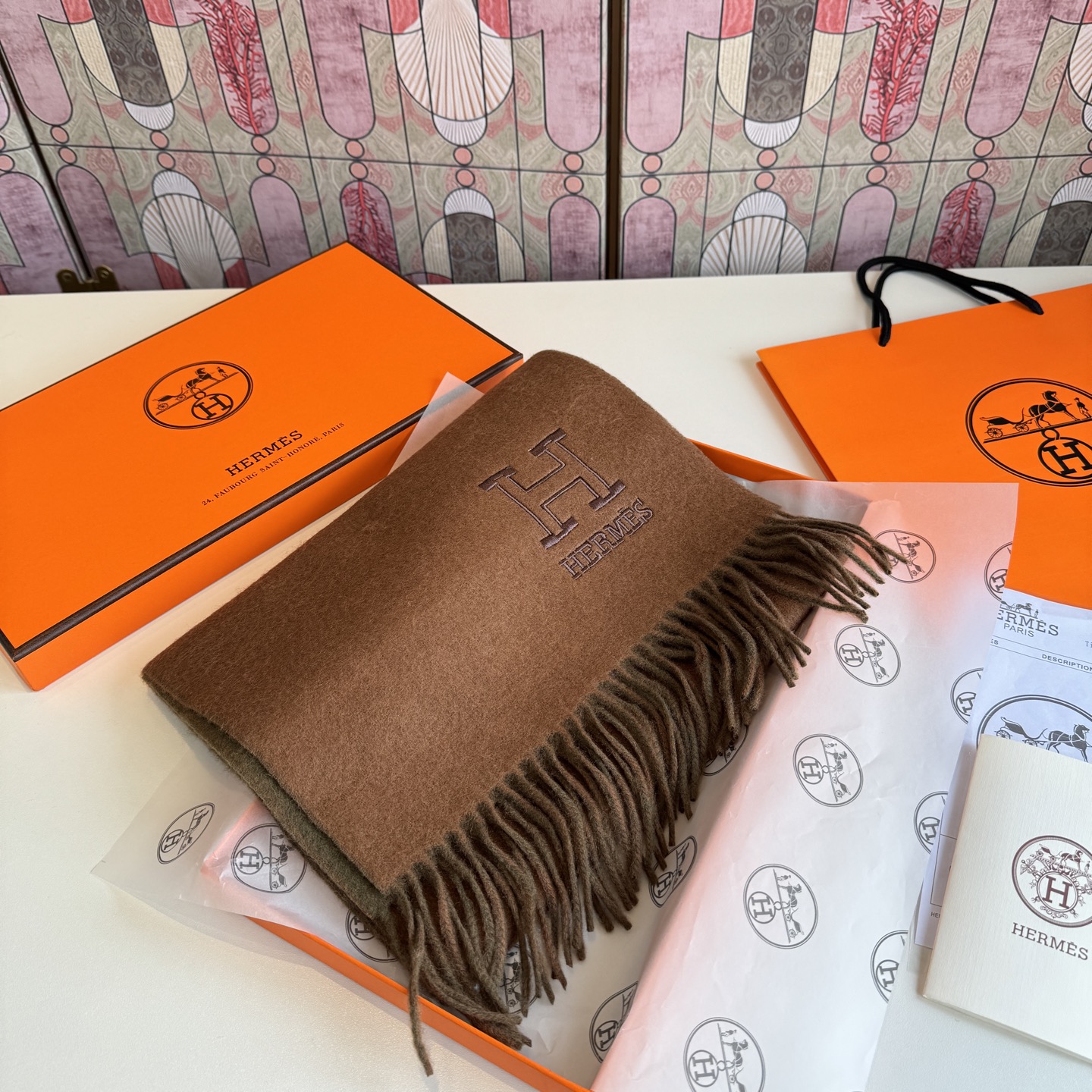 Cheap New Hermes high-quality scarf in 217796, $50 USD- [IB217796] - Replica Hermes Cashmere scarf