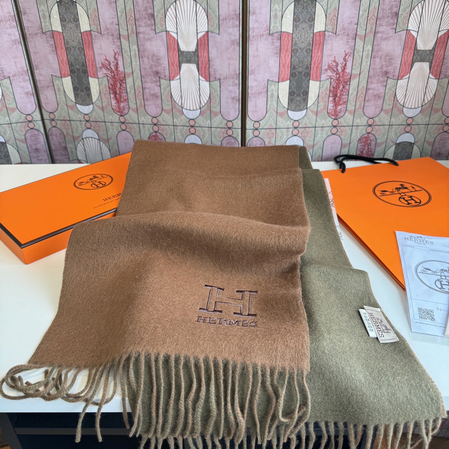 Cheap New Hermes high-quality scarf in 217796, $50 USD- [IB217796] - Replica Hermes Cashmere scarf