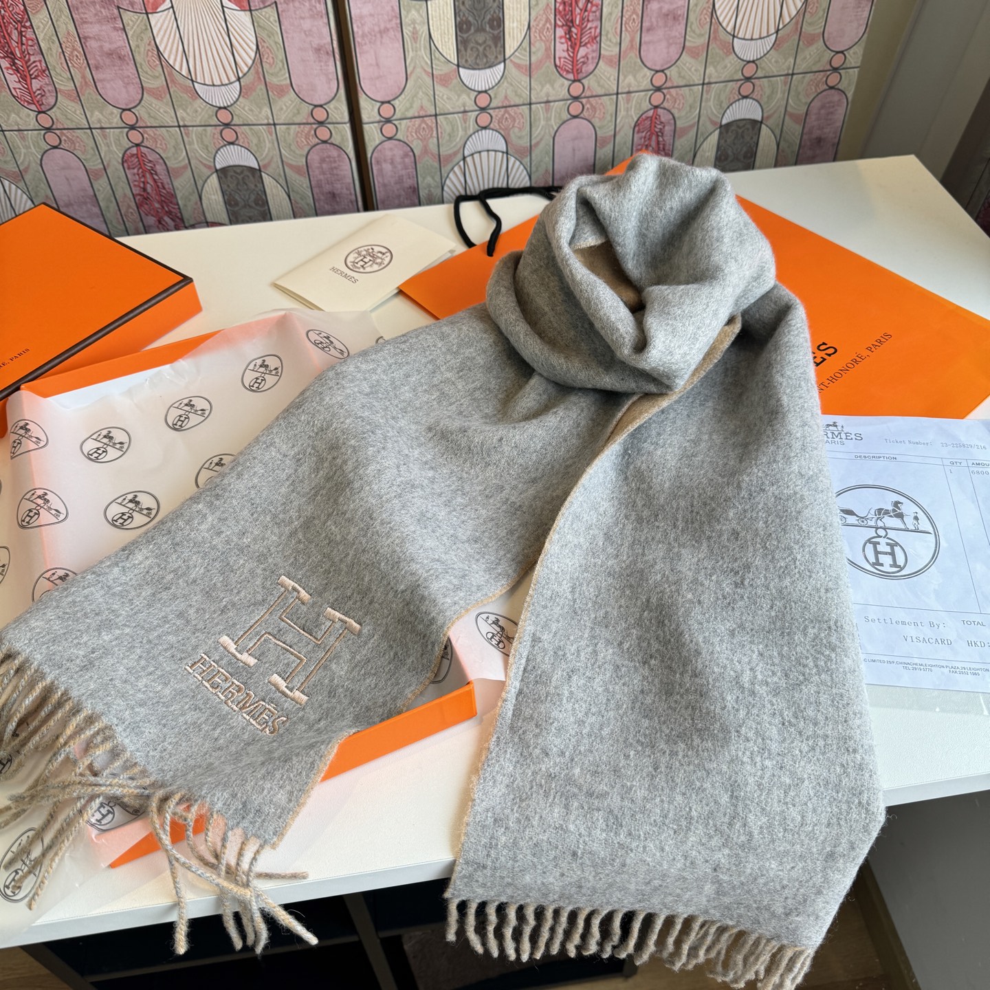 Cheap New Hermes high-quality scarf in 217797, $50 USD- [IB217797] - Replica Hermes Cashmere scarf