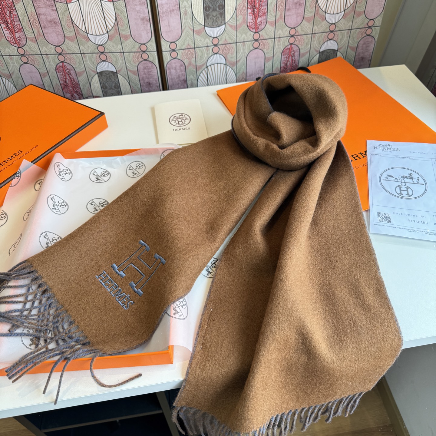 Cheap New Hermes high-quality scarf in 217798, $50 USD- [IB217798] - Replica Hermes Cashmere scarf