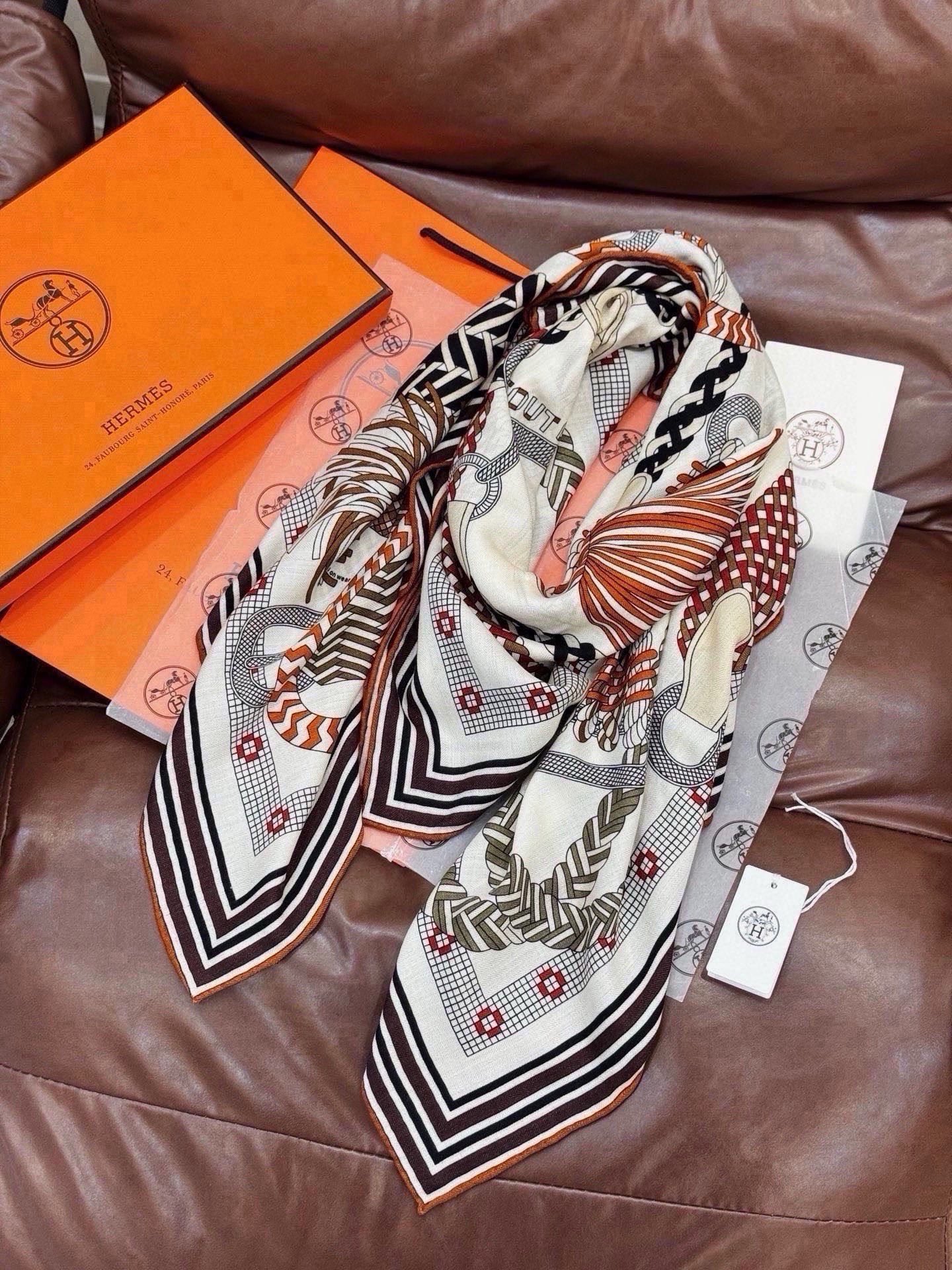 Cheap New Hermes high-quality scarf in 217806, $55 USD- [IB217806] - Replica Hermes Cashmere scarf